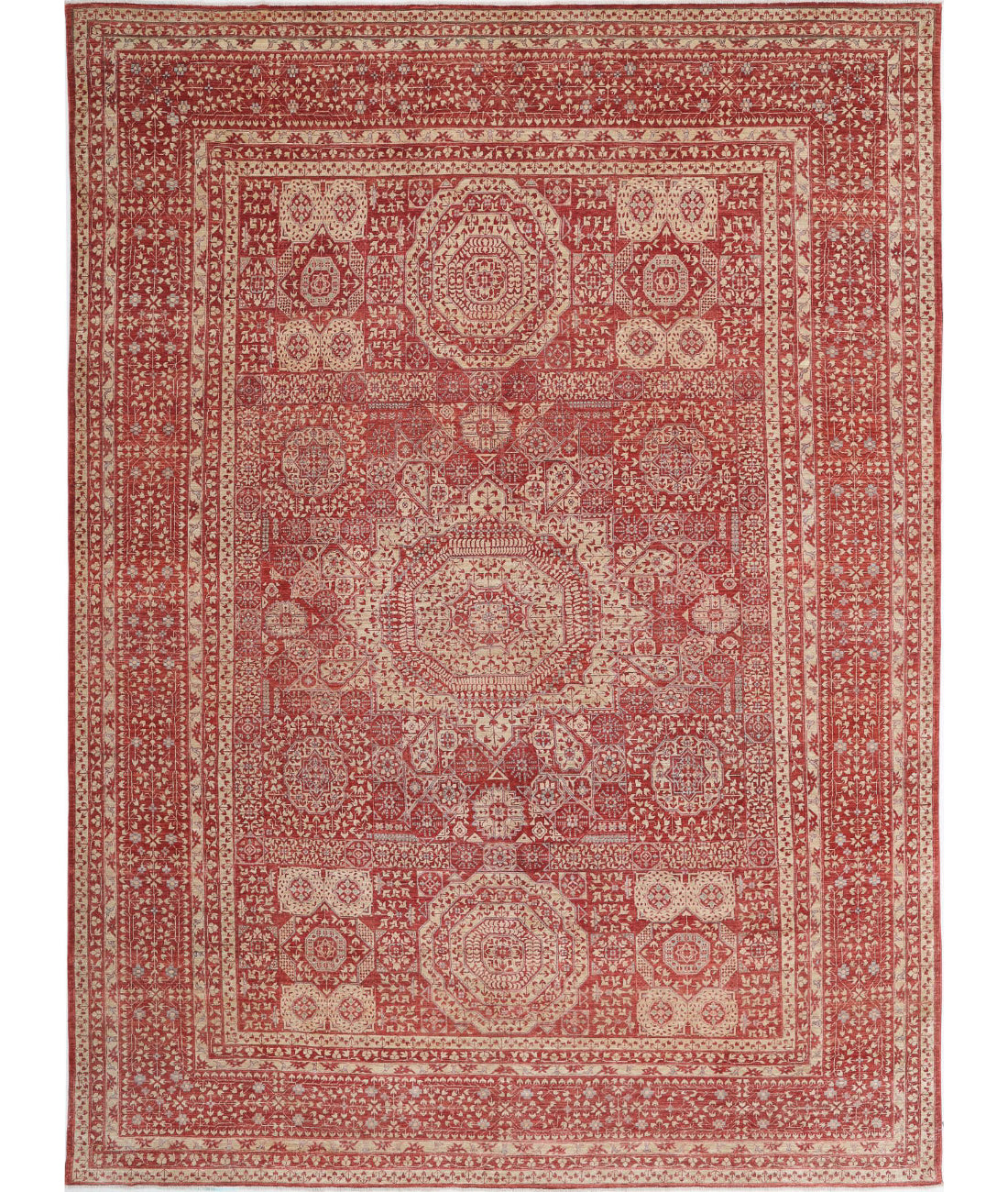 Hand Knotted Fine Mamluk Wool Rug - 8'6'' x 11'9''