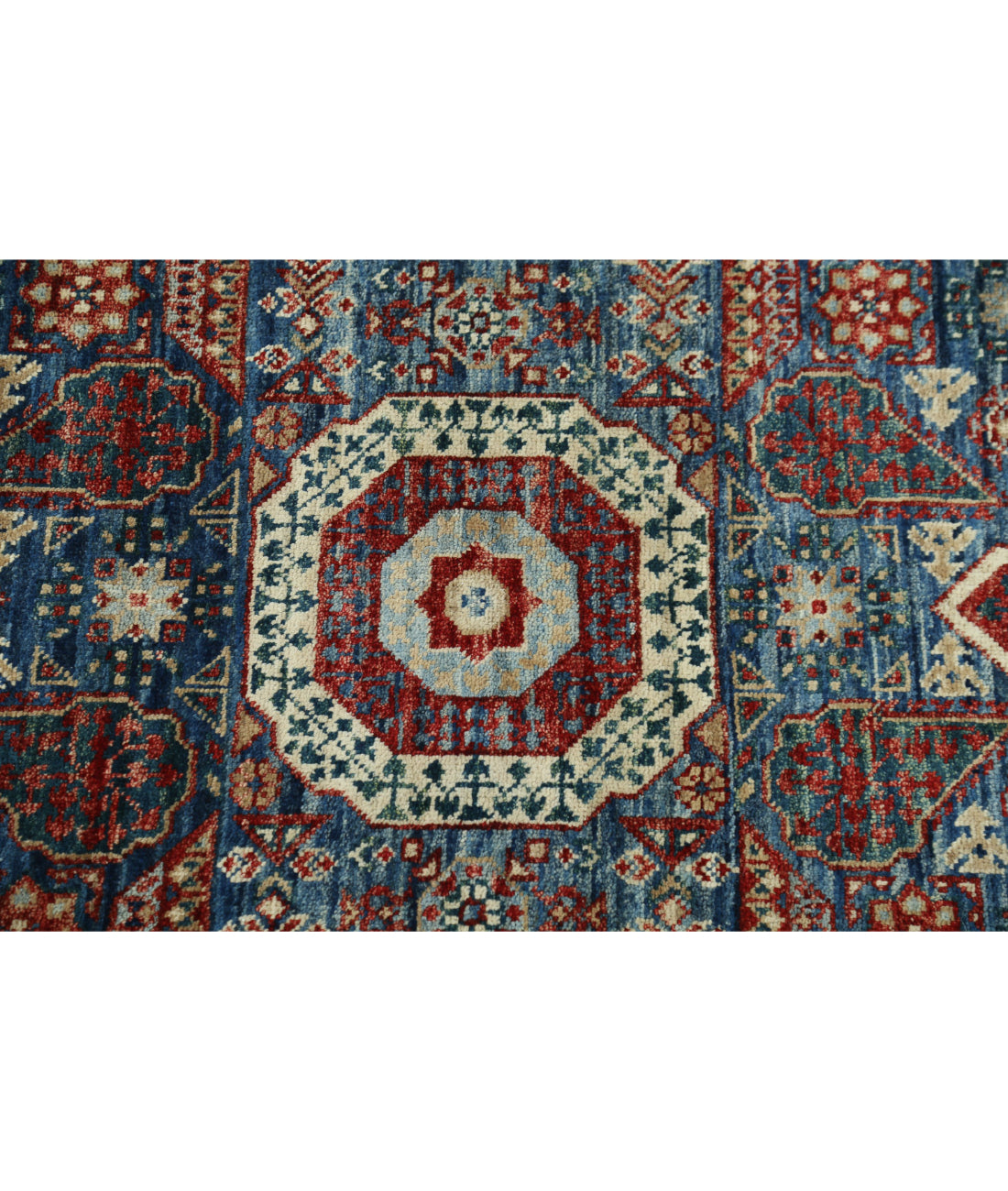 Hand Knotted Mamluk Wool Rug - 2'5'' x 11'7'' 2'5'' x 11'7'' (73 X 348) / Blue / Red