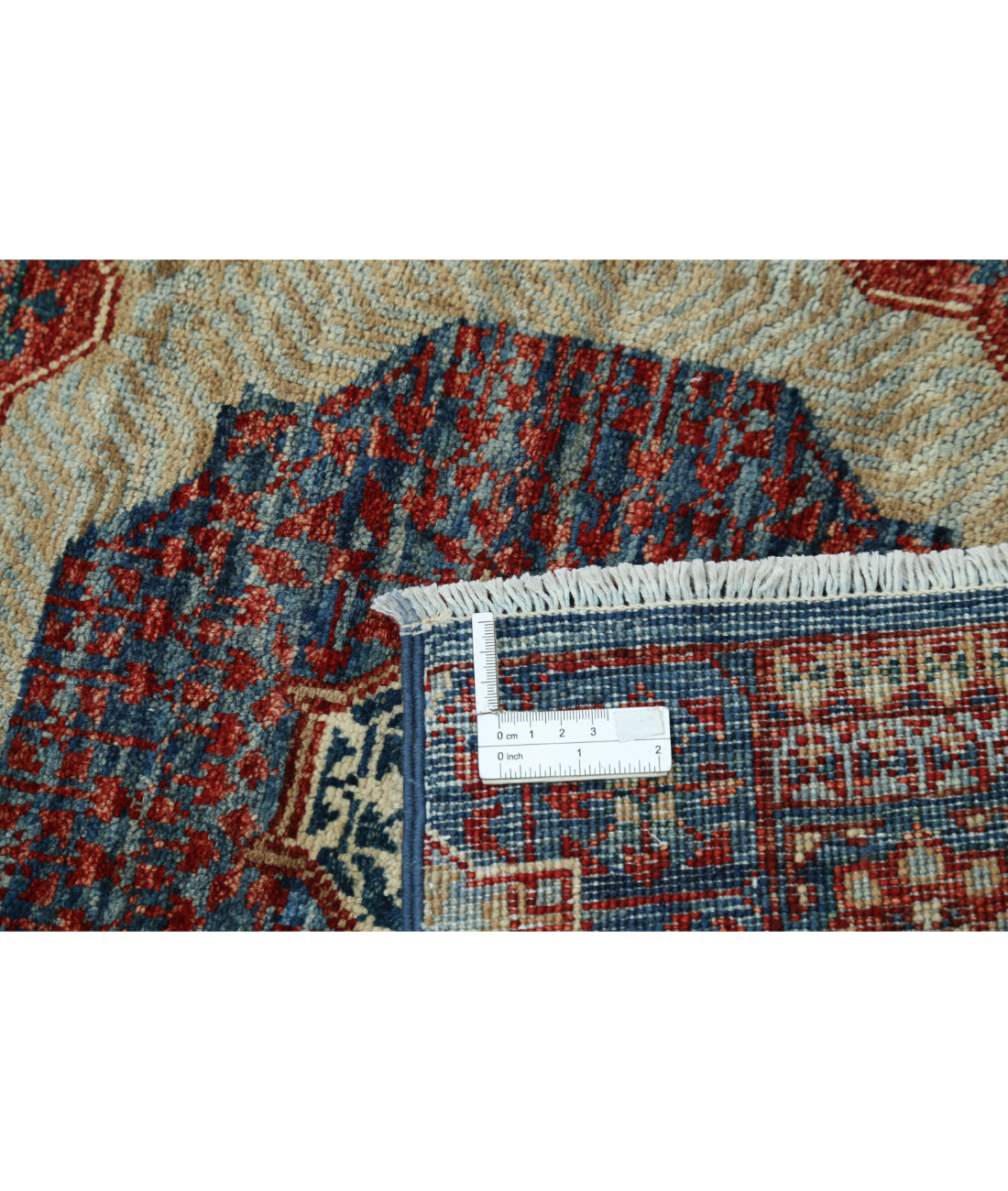 Hand Knotted Mamluk Wool Rug - 2'5'' x 11'7'' 2'5'' x 11'7'' (73 X 348) / Blue / Red