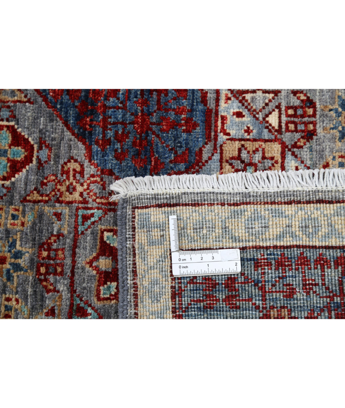 Hand Knotted Mamluk Wool Rug - 8'1'' x 10'4'' 8'1'' x 10'4'' (243 X 310) / Grey / Blue