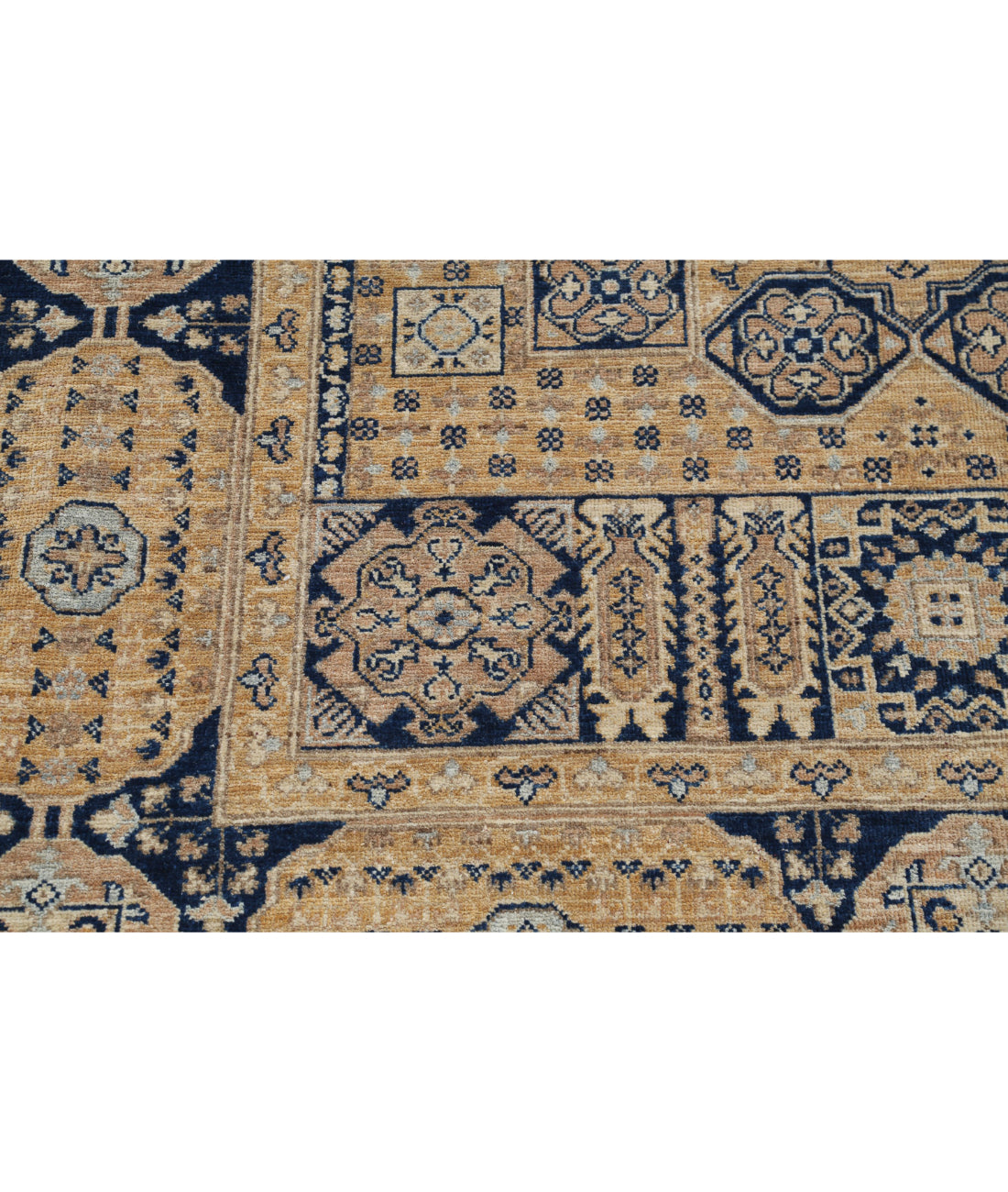 Hand Knotted Mamluk Wool Rug - 5'3'' x 7'5'' 5'3'' x 7'5'' (158 X 223) / Taupe / Blue