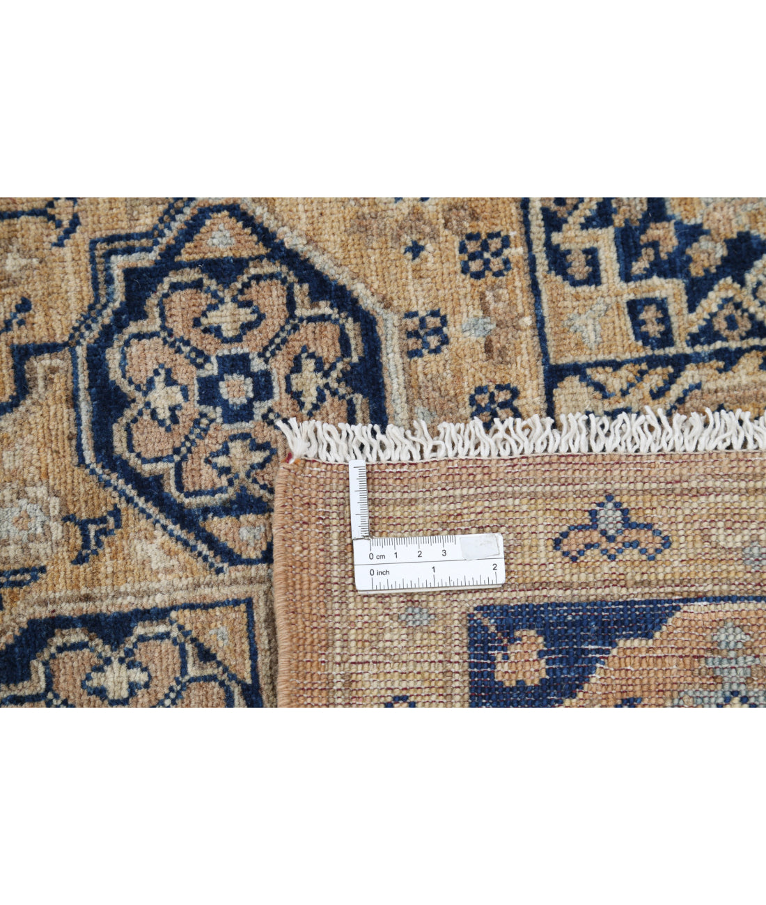 Hand Knotted Mamluk Wool Rug - 5'3'' x 7'5'' 5'3'' x 7'5'' (158 X 223) / Taupe / Blue