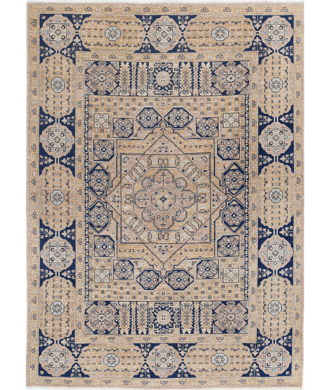 Hand Knotted Mamluk Wool Rug - 5'3'' x 7'5''