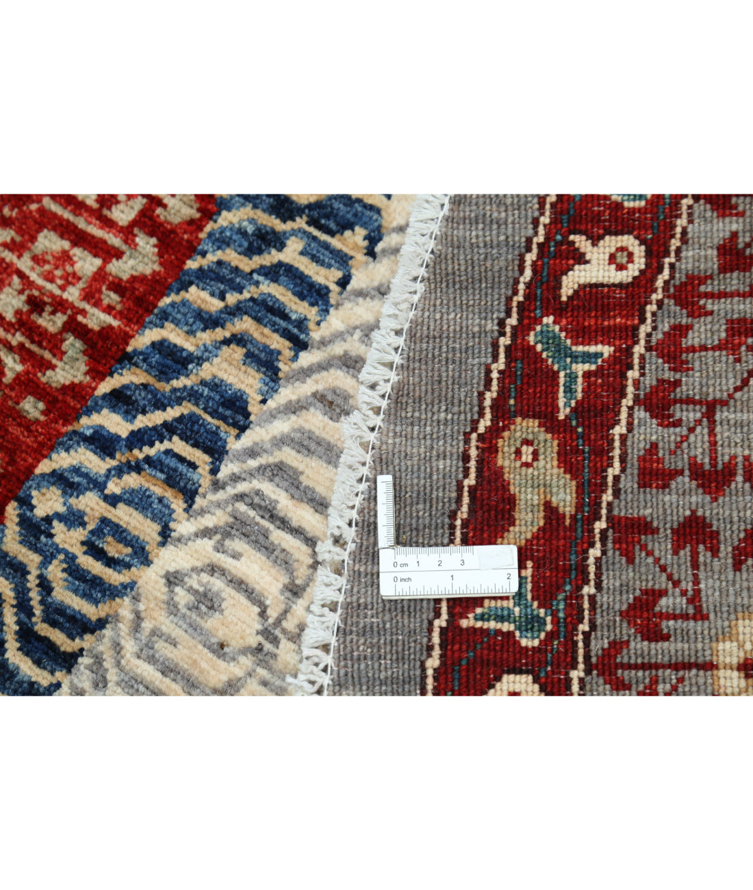 Hand Knotted Mamluk Wool Rug - 9'2'' x 9'3'' 9'2'' x 9'3'' (275 X 278) / Grey / Red