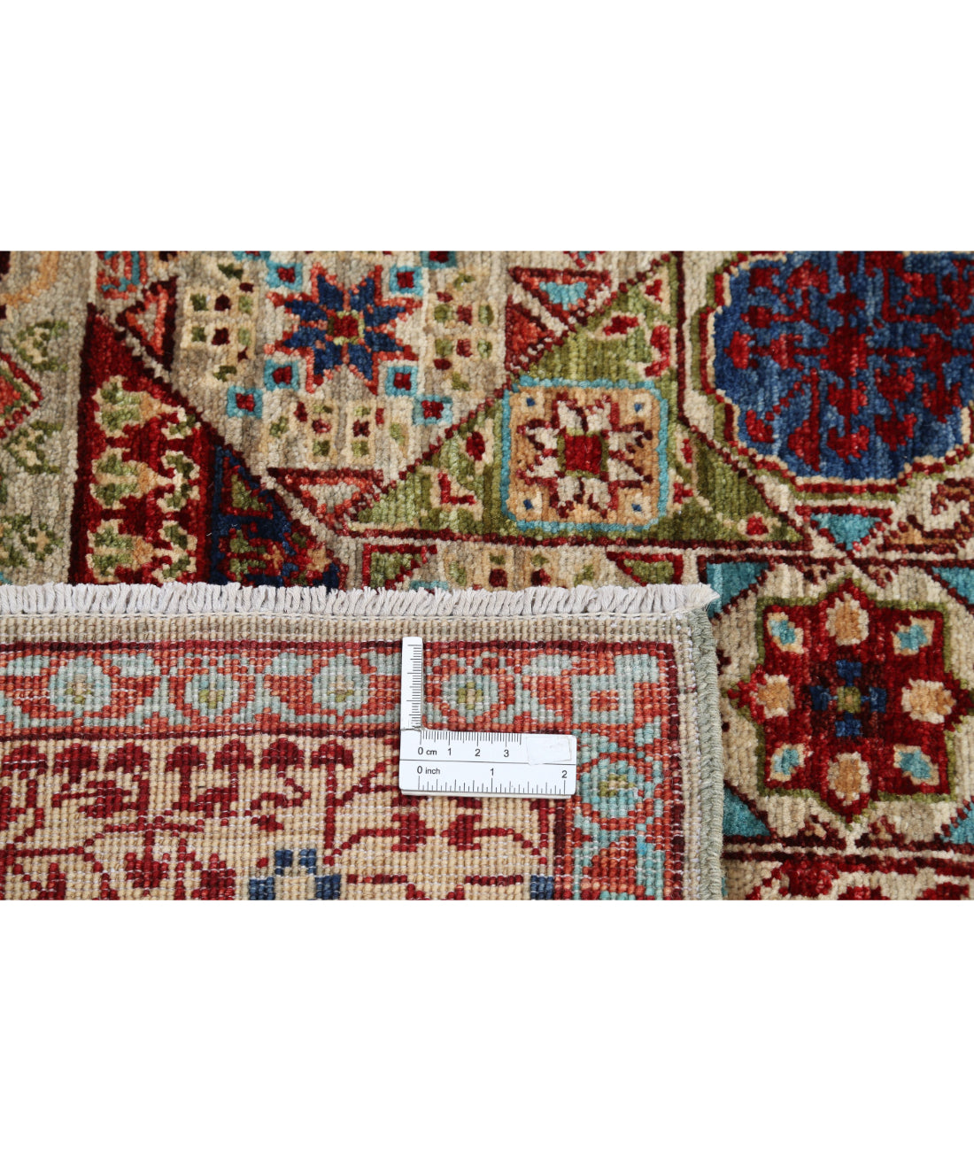 Hand Knotted Mamluk Wool Rug - 8'1'' x 10'0'' 8'1'' x 10'0'' (243 X 300) / Beige / Red