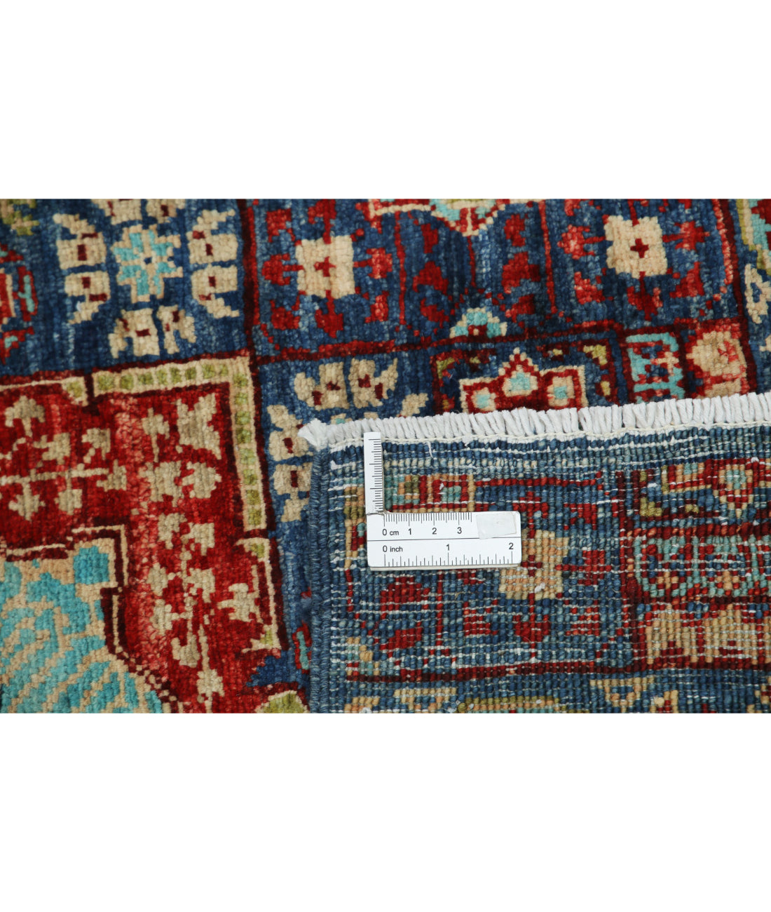 Hand Knotted Mamluk Wool Rug - 2'6'' x 9'10'' 2'6'' x 9'10'' (75 X 295) / Blue / Red
