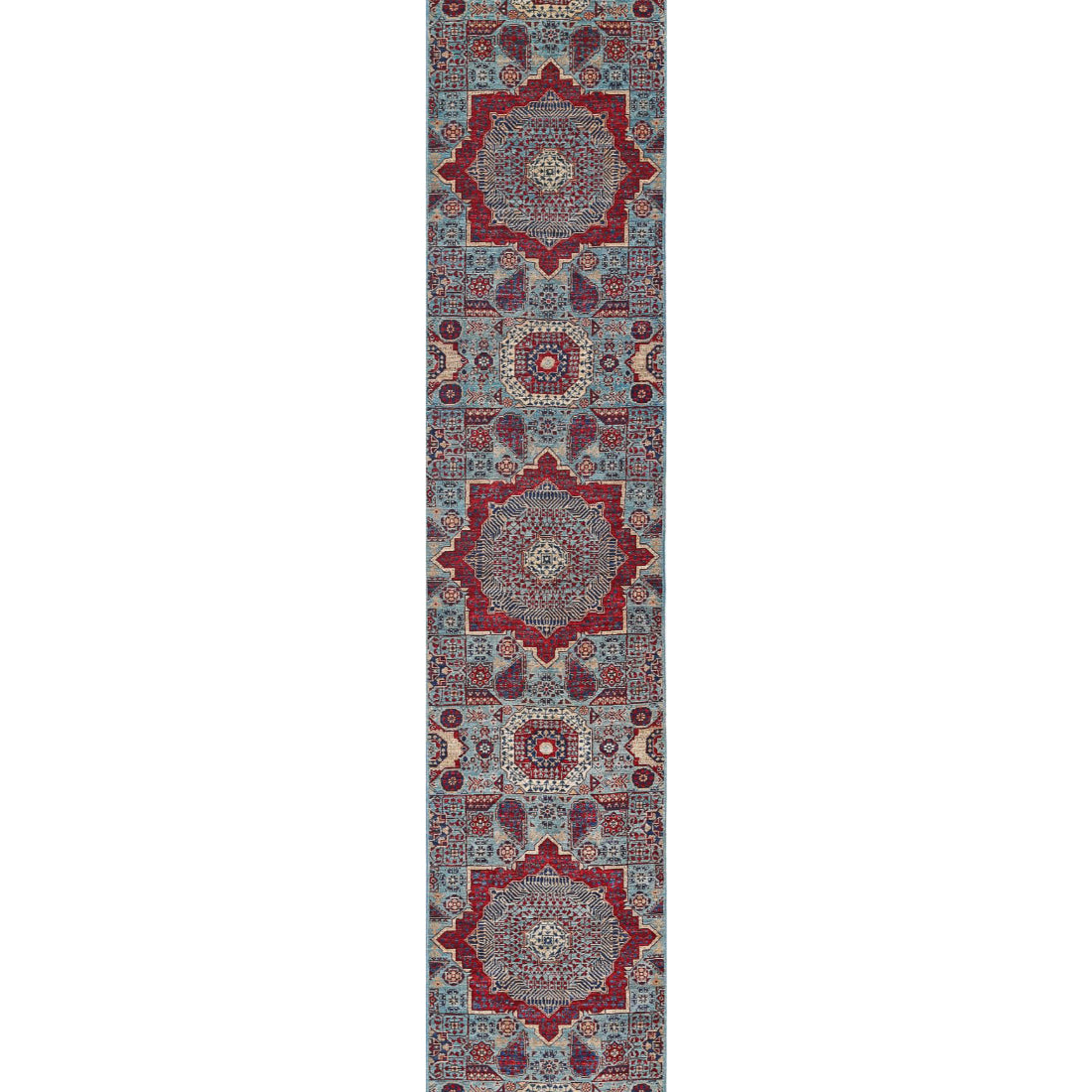 Alfombra de lana mameluca anudada a mano - 2'5'' x 13'6''