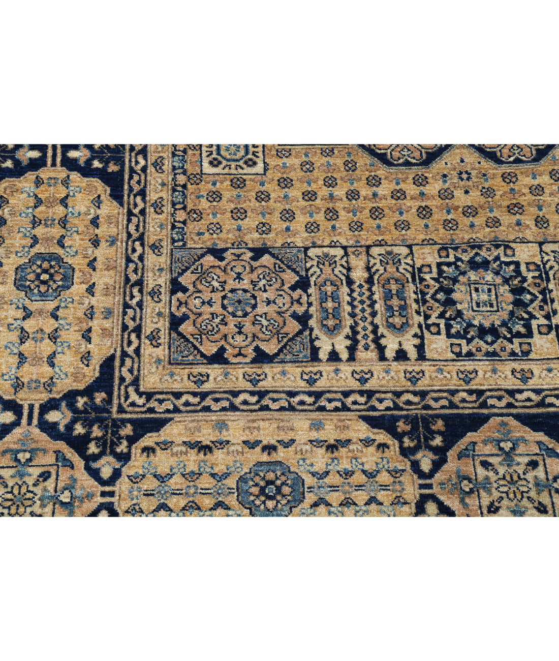Hand Knotted Mamluk Wool Rug - 6'7'' x 9'3'' 6'7'' x 9'3'' (198 X 278) / Tan / Blue