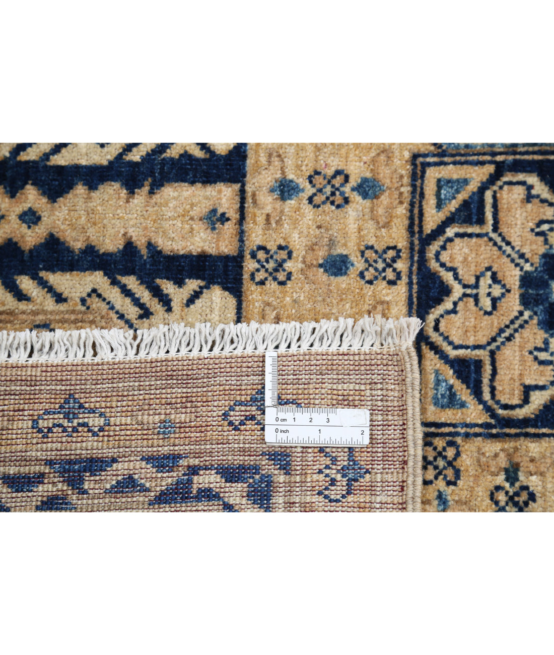 Hand Knotted Mamluk Wool Rug - 8'2'' x 9'7'' 8'2'' x 9'7'' (245 X 288) / Tan / Blue