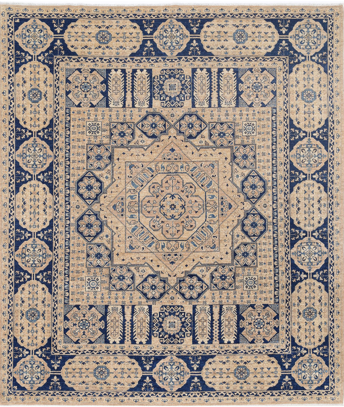 Hand Knotted Mamluk Wool Rug - 8'2'' x 9'7''