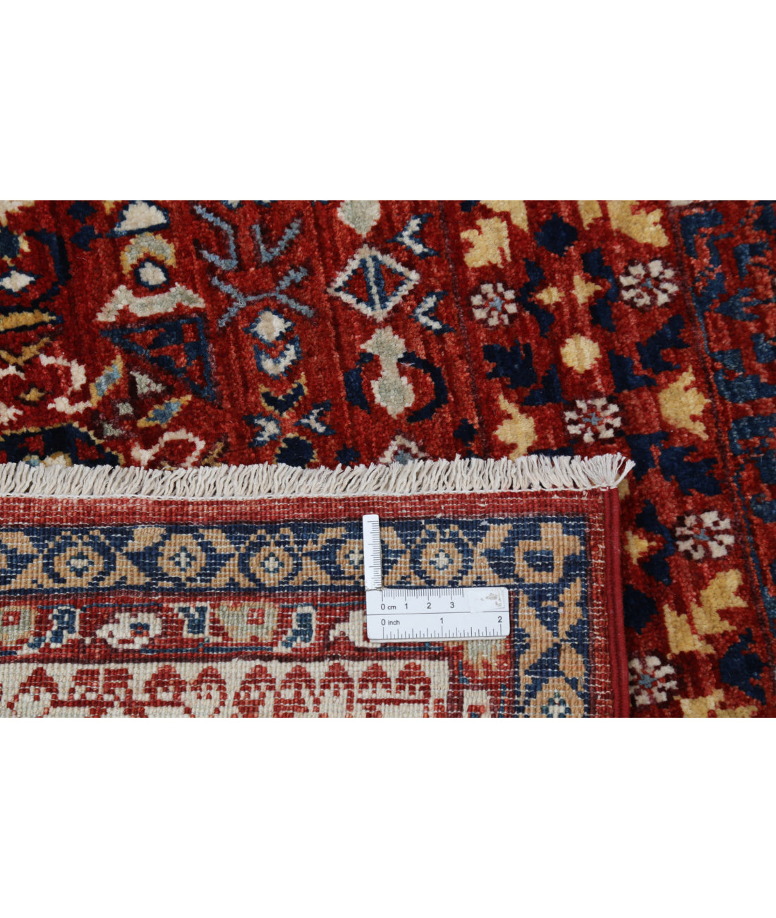 Hand Knotted Fine Mamluk Wool Rug - 8'10'' x 12'2'' 8'10'' x 12'2'' (265 X 365) / Red / Ivory