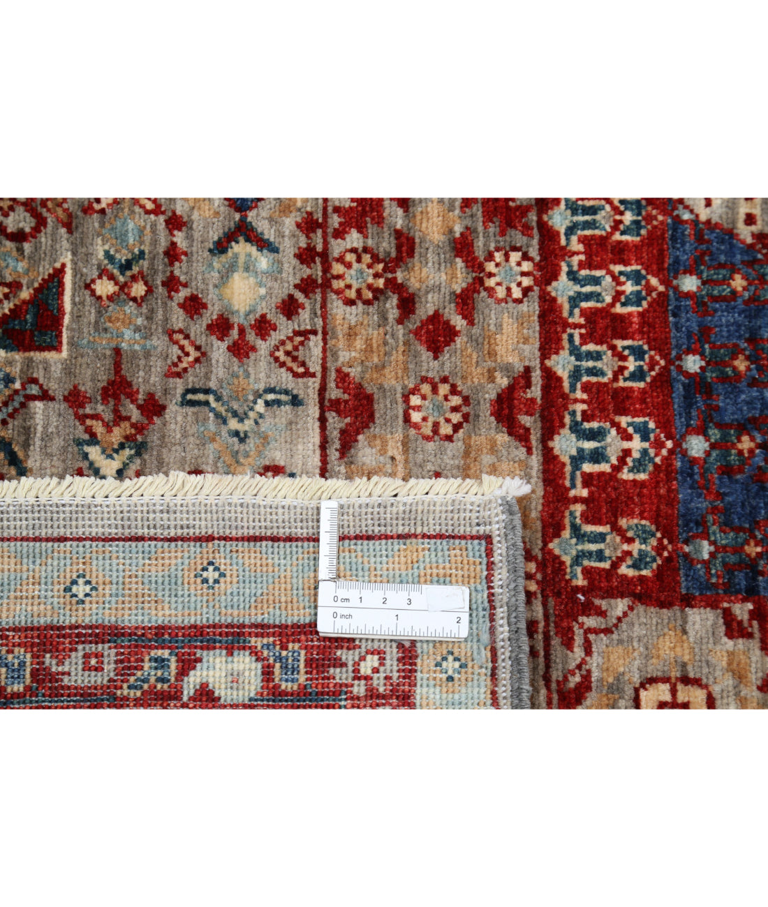 Hand Knotted Fine Mamluk Wool Rug - 8'10'' x 12'2'' 8'10'' x 12'2'' (265 X 365) / Grey / Ivory