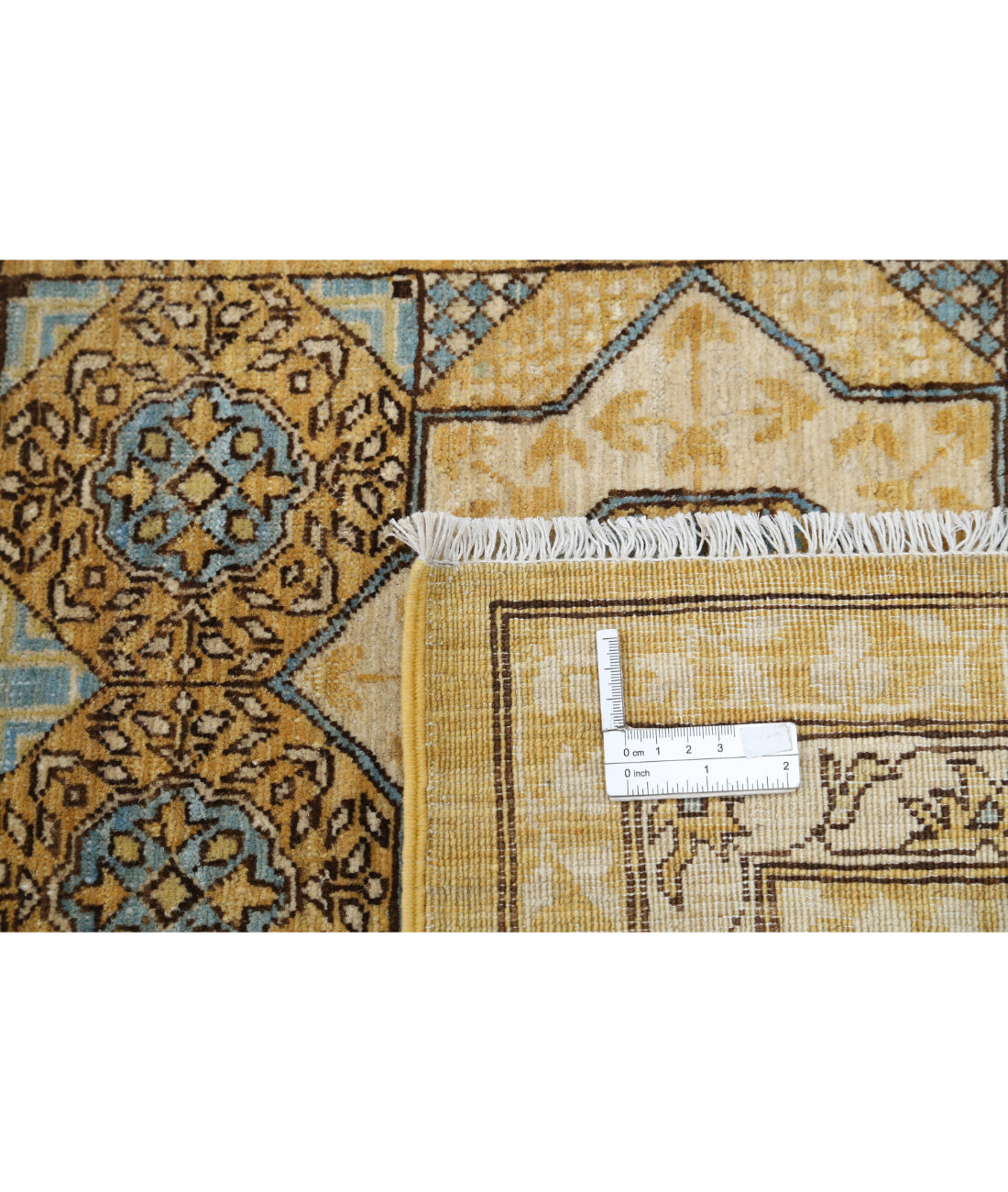 Hand Knotted Fine Mamluk Wool Rug - 7'10'' x 10'10'' 7'10'' x 10'10'' (235 X 325) / Gold / Ivory