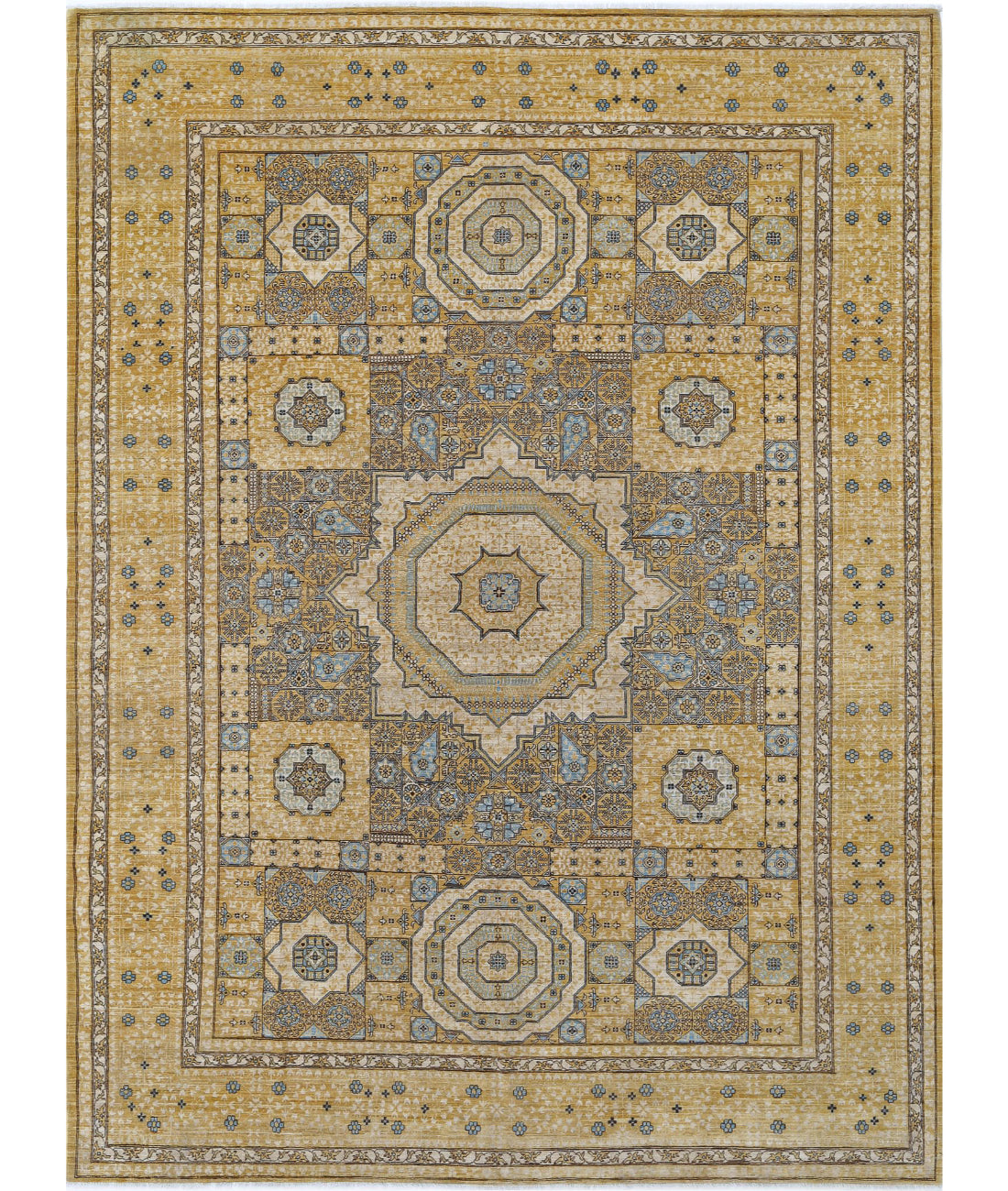 Hand Knotted Fine Mamluk Wool Rug - 7&#39;10&#39;&#39; x 10&#39;10&#39;&#39; 7&#39;10&#39;&#39; x 10&#39;10&#39;&#39; (235 X 325) / Gold / Ivory