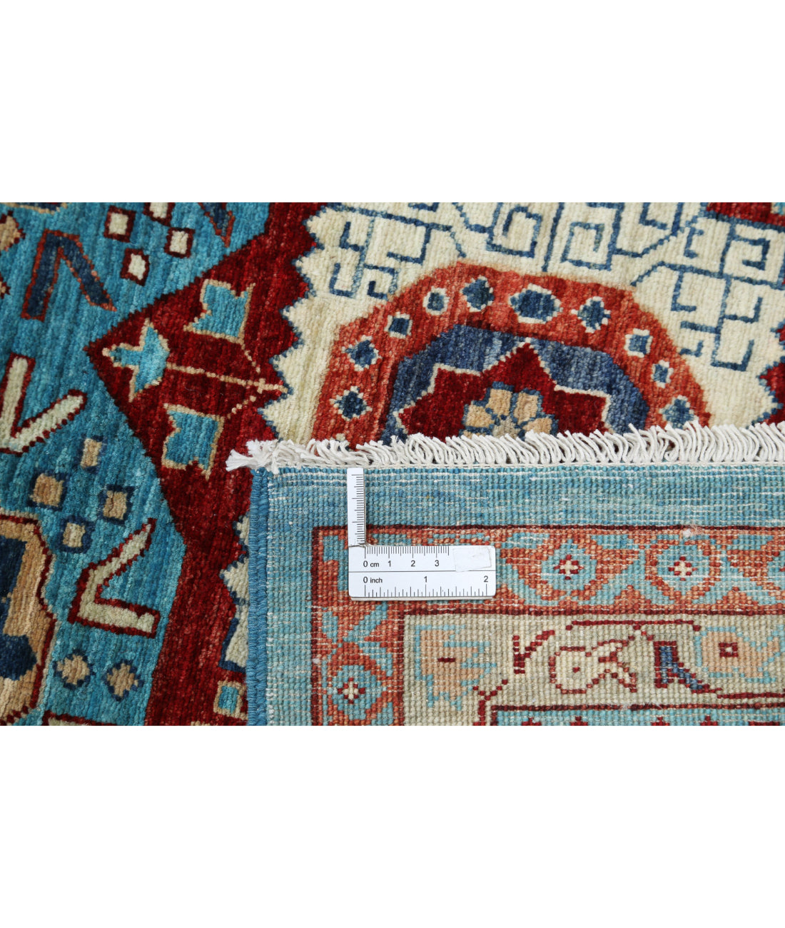 Hand Knotted Fine Mamluk Wool Rug - 11'11'' x 17'5'' 11'11'' x 17'5'' (358 X 523) / Blue / Blue