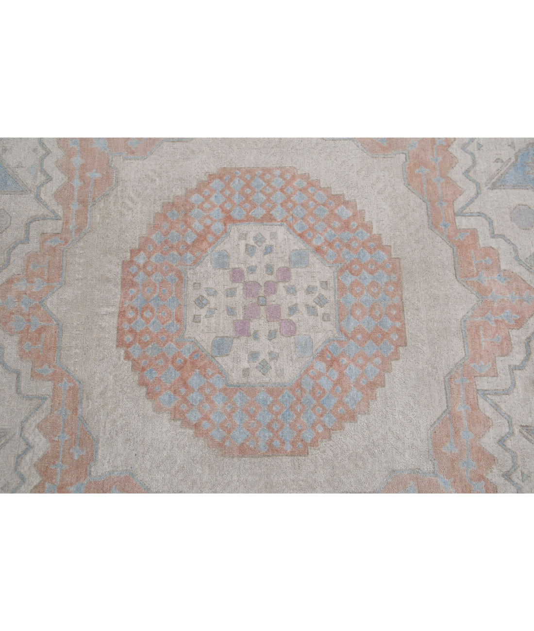 Hand Knotted Fine Mamluk Wool Rug - 7'11'' x 9'9'' 7'11'' x 9'9'' (238 X 293) / Ivory / Blue