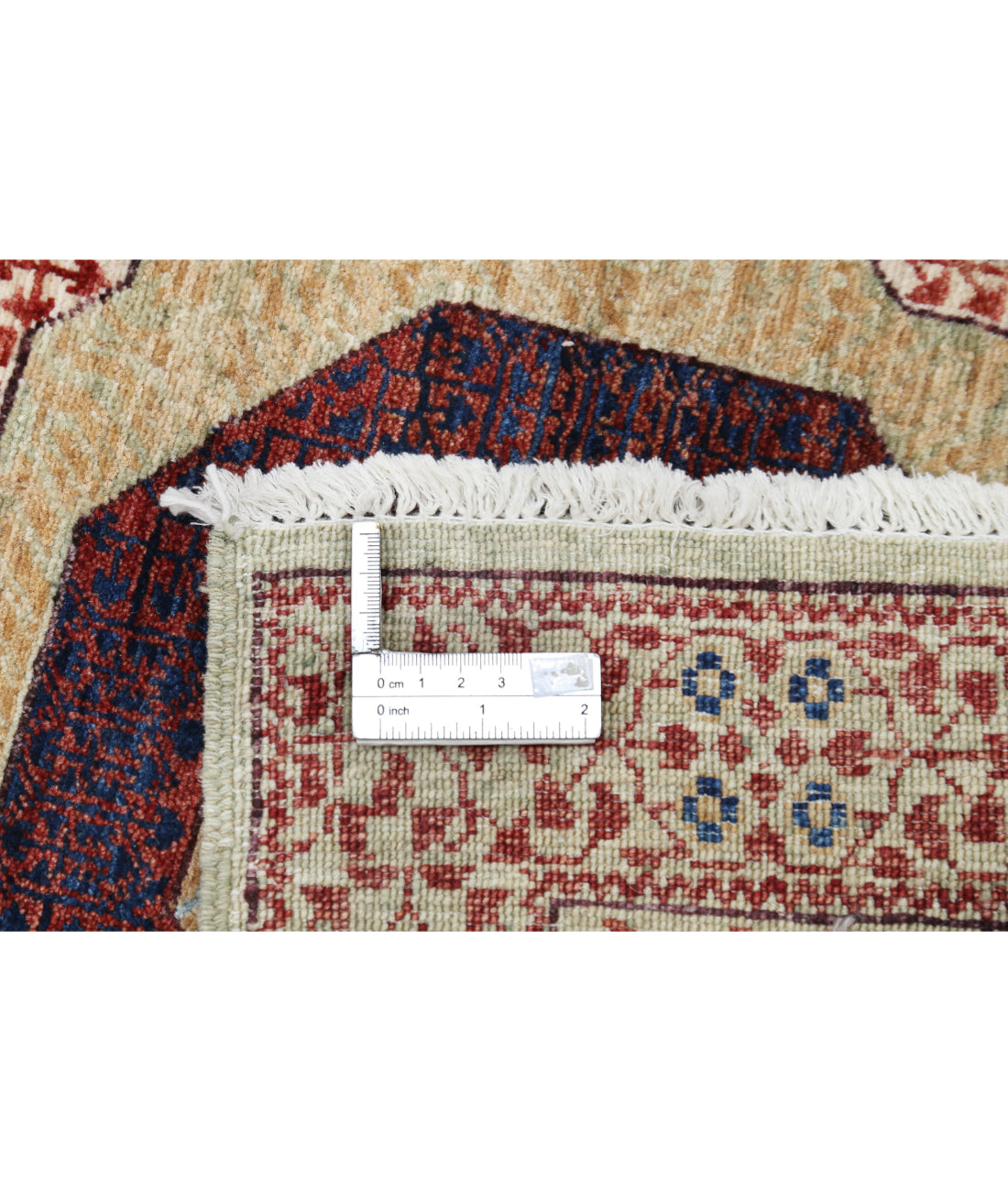 Hand Knotted Fine Mamluk Wool Rug - 2'5'' x 17'3'' 2'5'' x 17'3'' (73 X 518) / Green / Rust