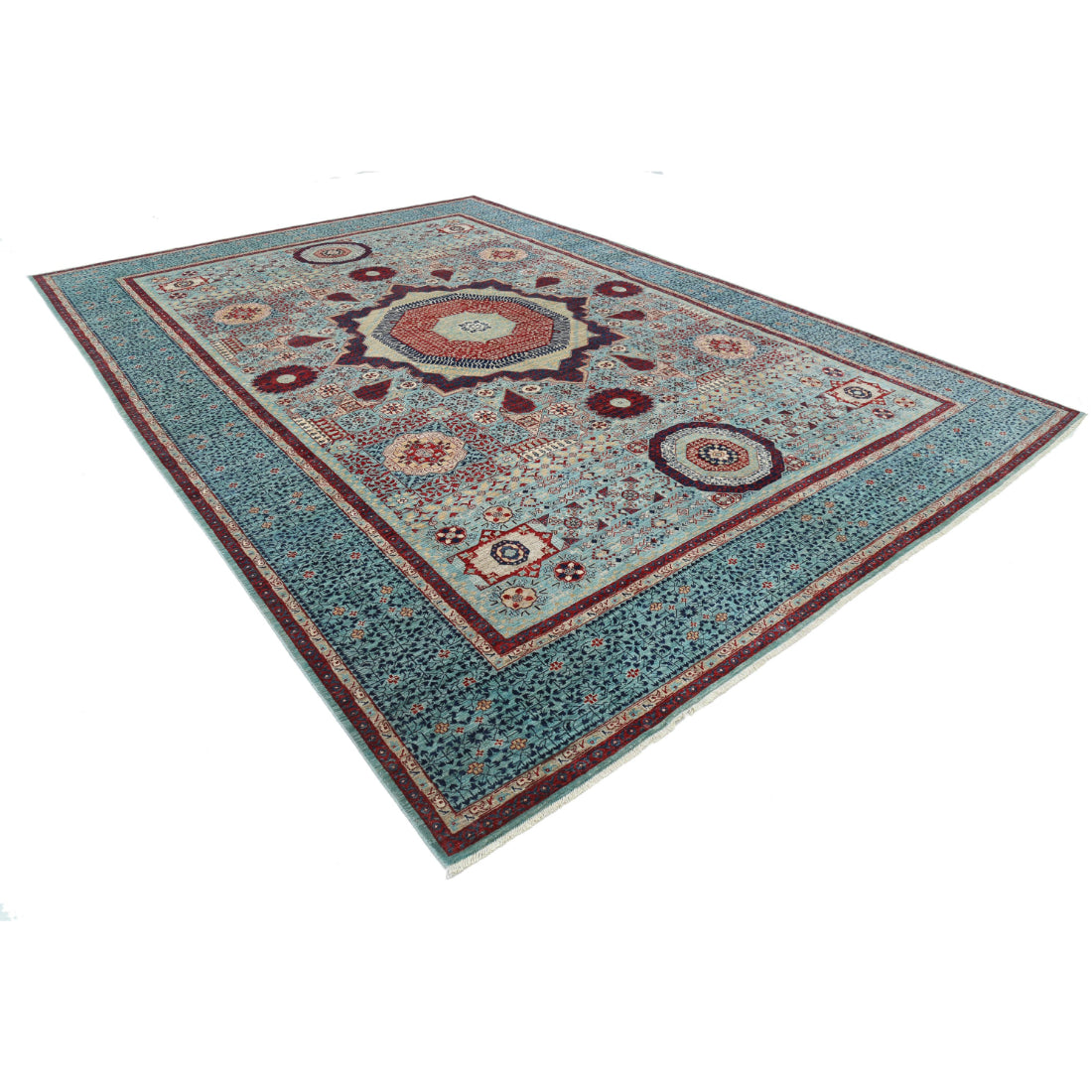 Alfombra de lana mameluca fina anudada a mano - 9'11'' x 14'1''