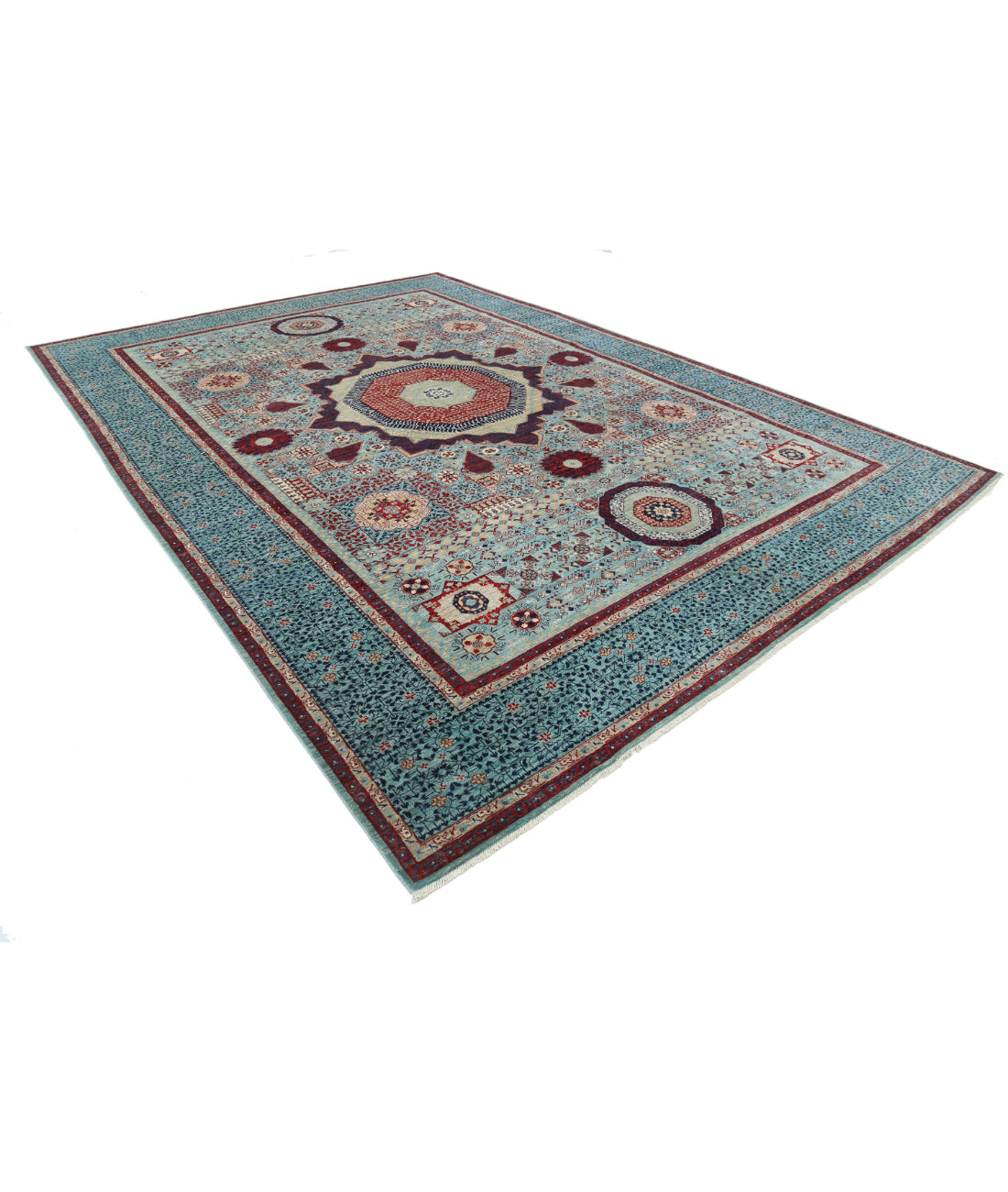 Alfombra de lana mameluca fina anudada a mano - 9'11'' x 14'1''