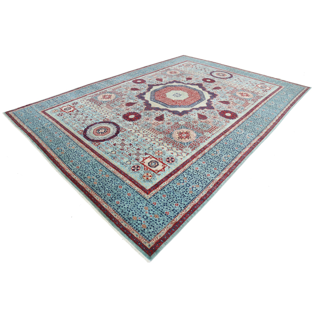 Alfombra de lana mameluca fina anudada a mano - 9'11'' x 14'1''