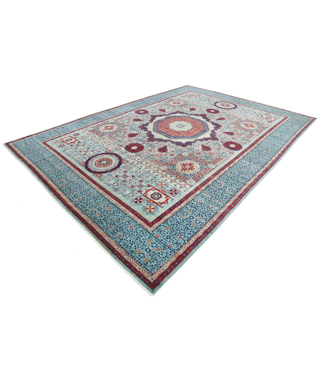 Alfombra de lana mameluca fina anudada a mano - 9'11'' x 14'1''