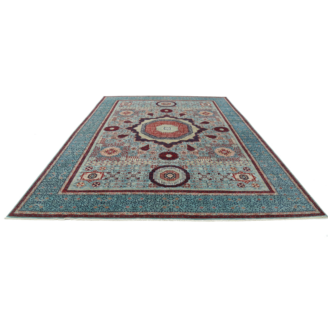Alfombra de lana mameluca fina anudada a mano - 9'11'' x 14'1''