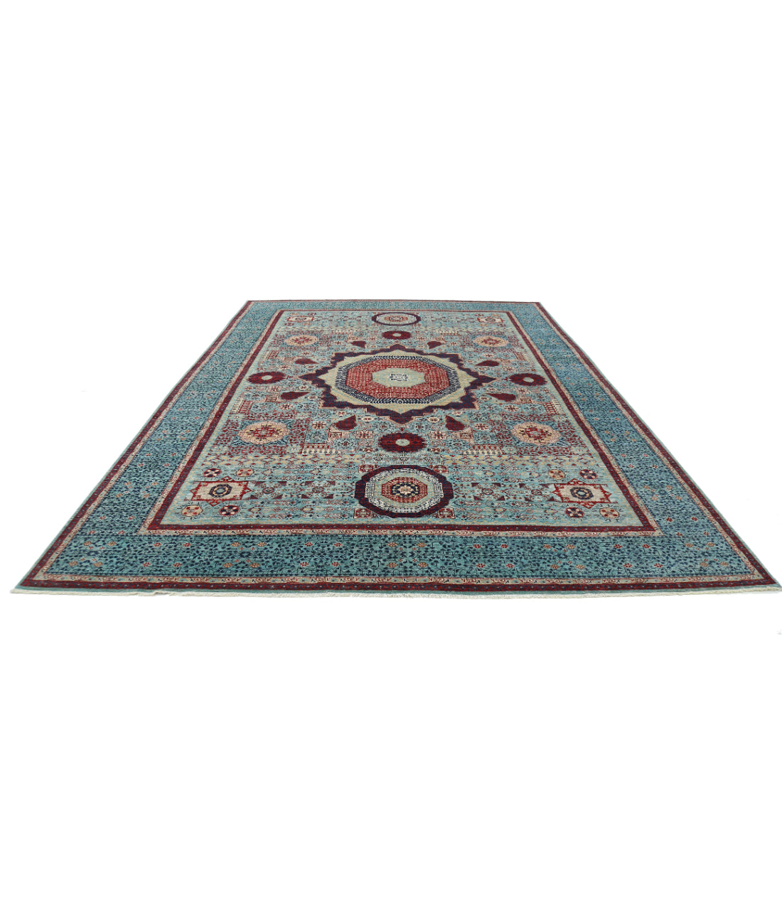 Alfombra de lana mameluca fina anudada a mano - 9'11'' x 14'1''