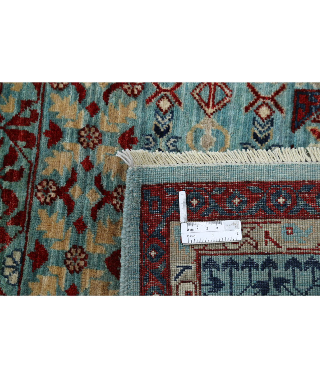 Hand Knotted Fine Mamluk Wool Rug - 9'11'' x 14'1'' 9'11'' x 14'1'' (298 X 423) / Green / Blue