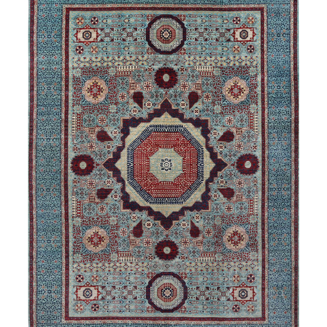 Alfombra de lana mameluca fina anudada a mano - 9'11'' x 14'1''
