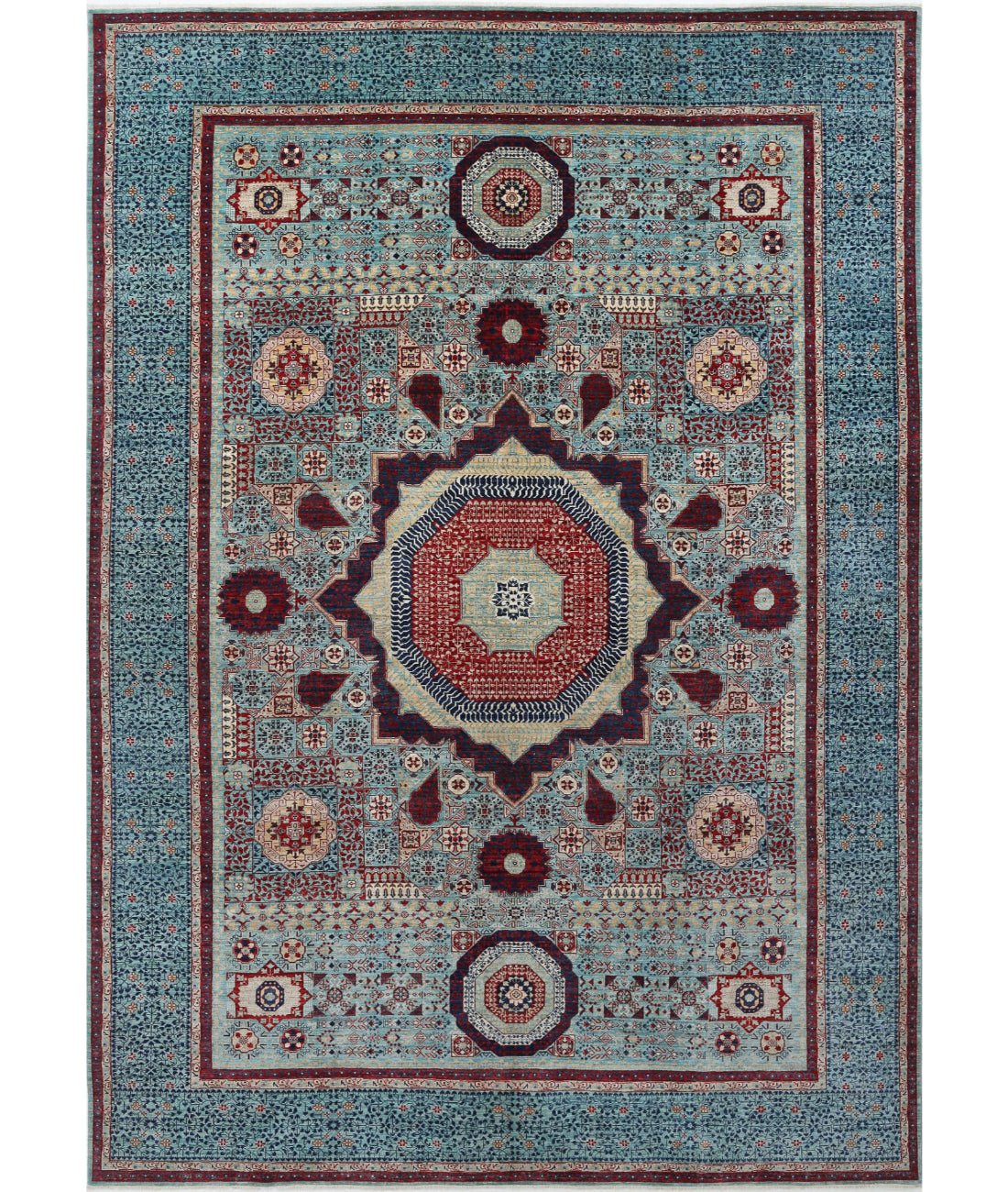Alfombra de lana mameluca fina anudada a mano - 9'11'' x 14'1''