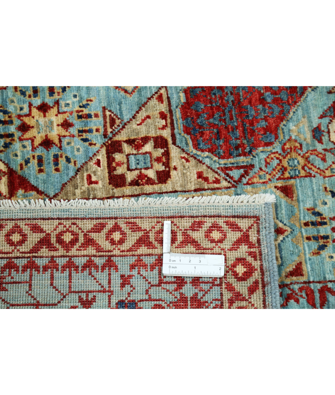 Hand Knotted Fine Mamluk Wool Rug - 7'11'' x 9'11'' 7'11'' x 9'11'' (238 X 298) / Blue / Blue