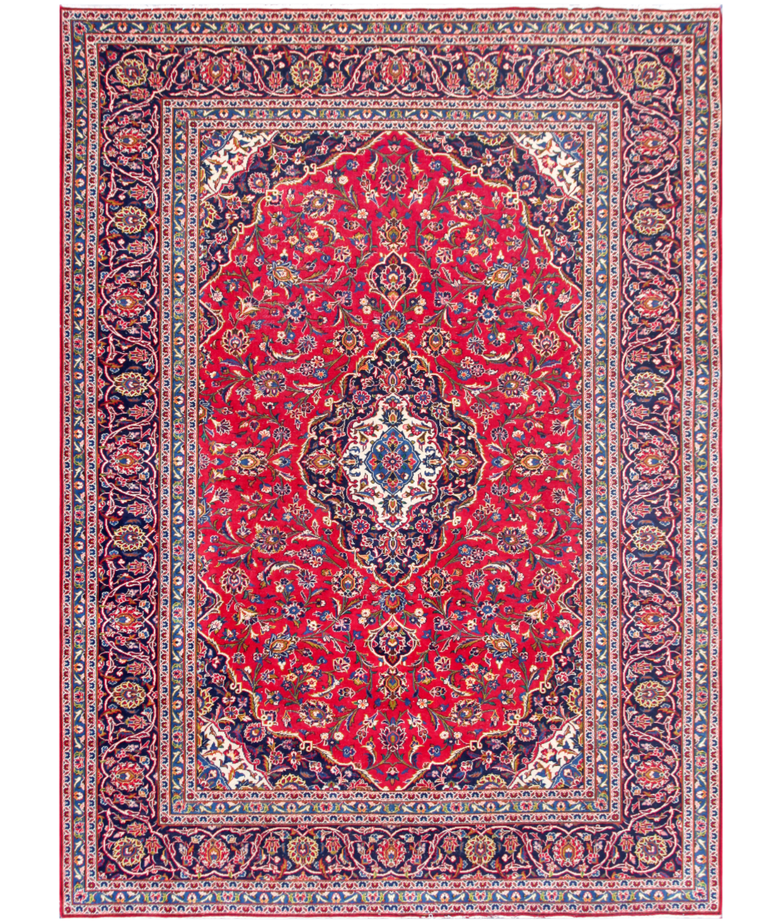 Hand Knotted Mashad Wool Rug  - 9&#39; 8&quot; X 13&#39; 10&quot;