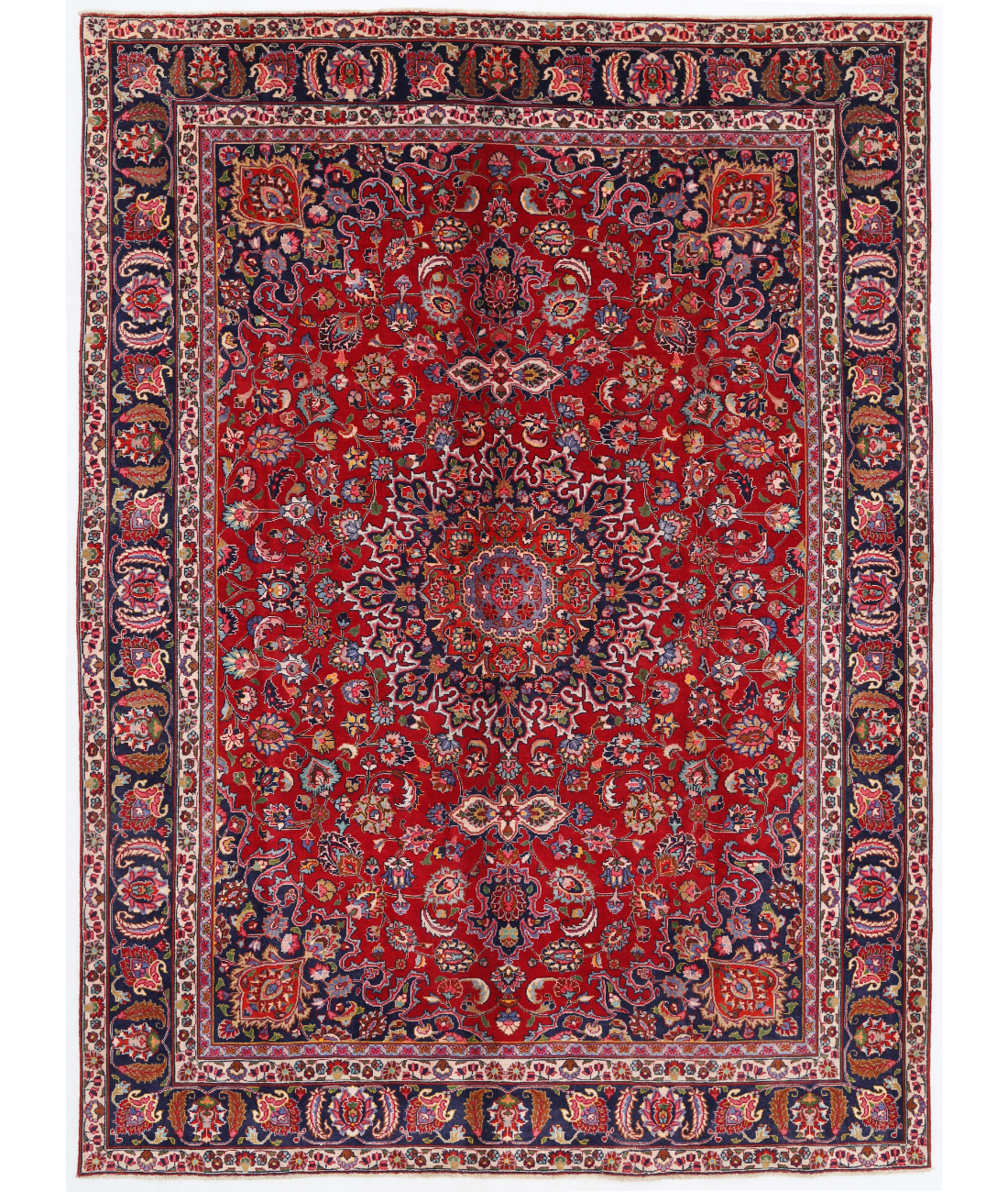 Hand Knotted Mashad Wool Rug  - 7&#39; 10&quot; X 10&#39; 10&quot;