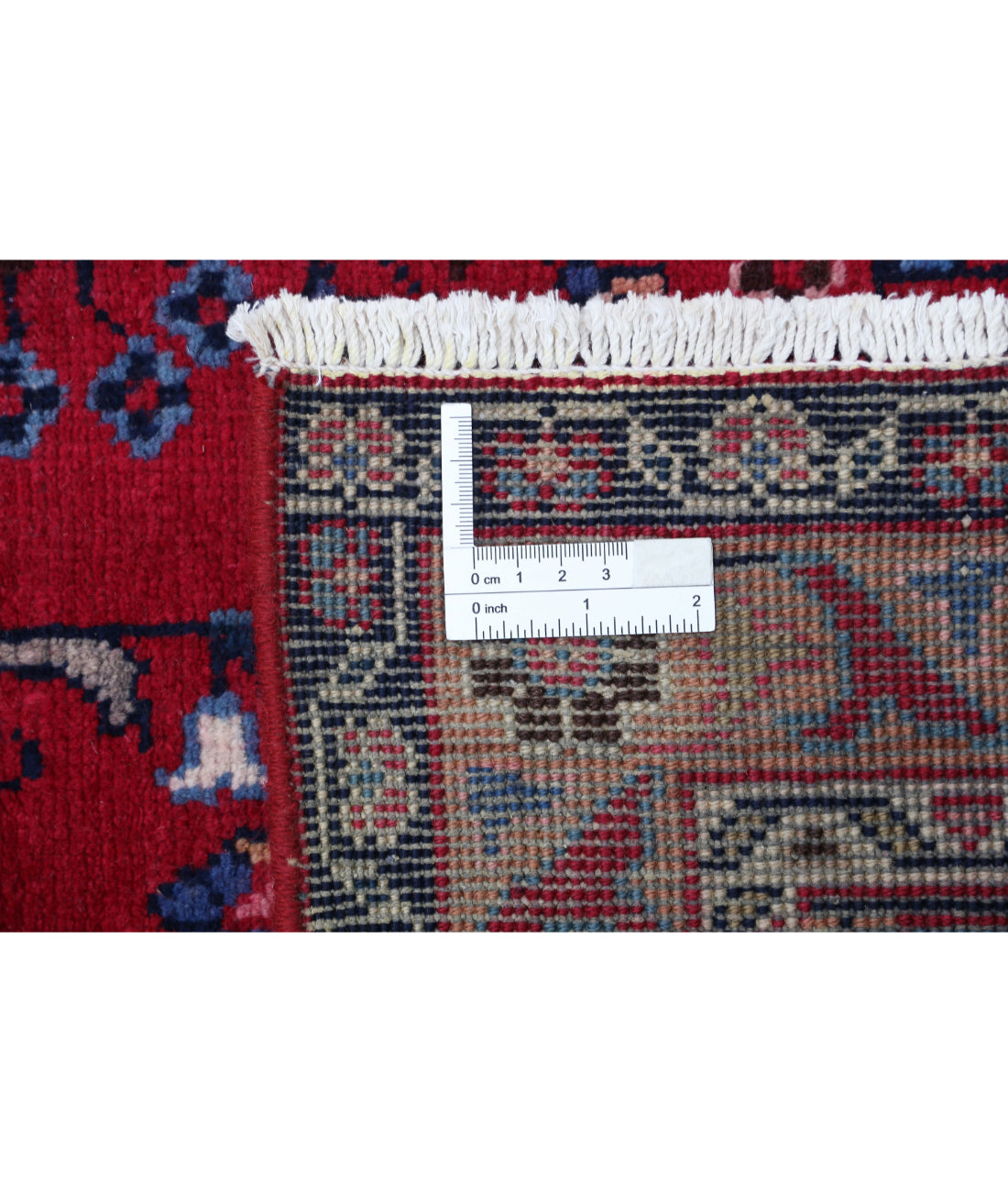 Hand Knotted Persian Mashad Wool Rug - 6'4'' x 9'4'' 6'4'' x 9'4'' (190 X 280) / Red / Blue