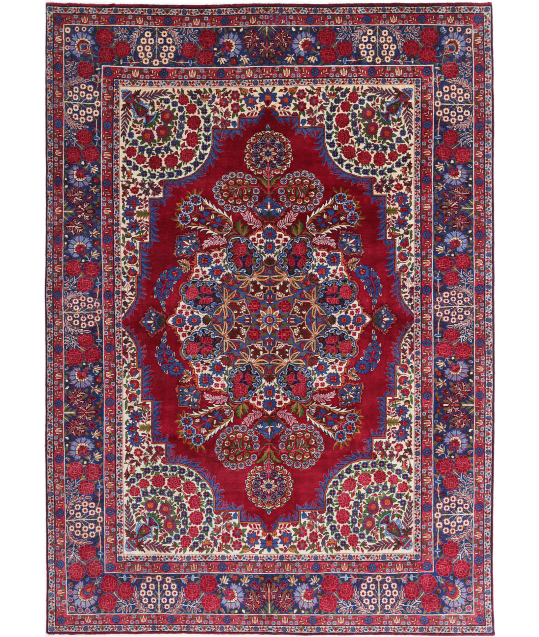 Hand Knotted Oriental Kerman Wool Rug - 6'11'' x 9'9''