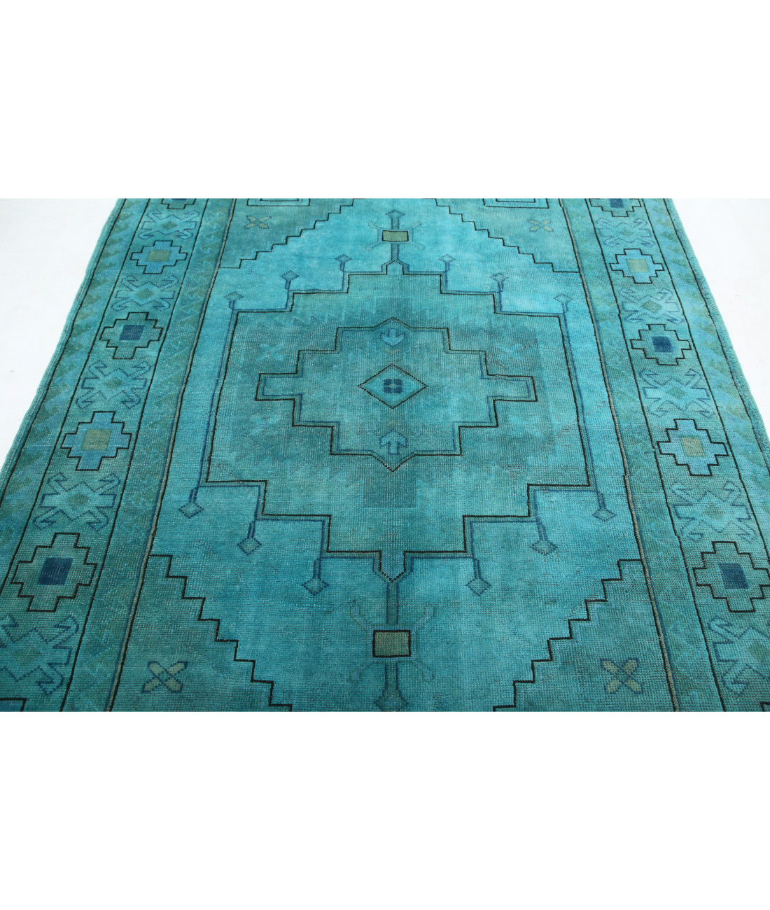 Hand Knotted Vintage Turkish Milas Wool Rug - 6'3'' x 9'1'' 6'3'' x 9'1'' (188 X 273) / Teal / Charcoal