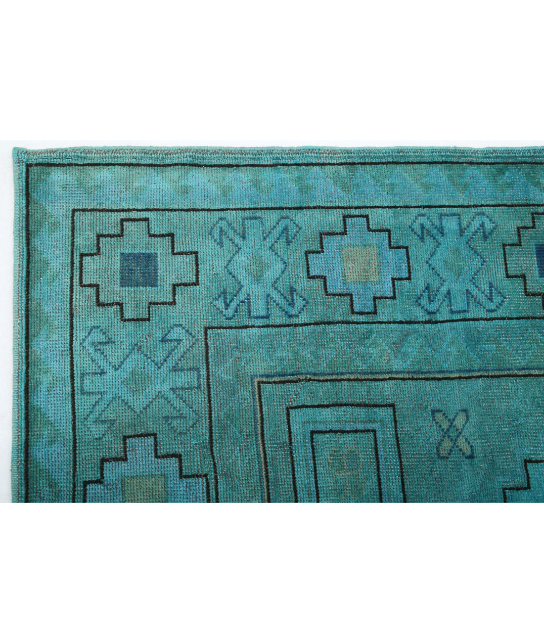 Hand Knotted Vintage Turkish Milas Wool Rug - 6'3'' x 9'1'' 6'3'' x 9'1'' (188 X 273) / Teal / Charcoal