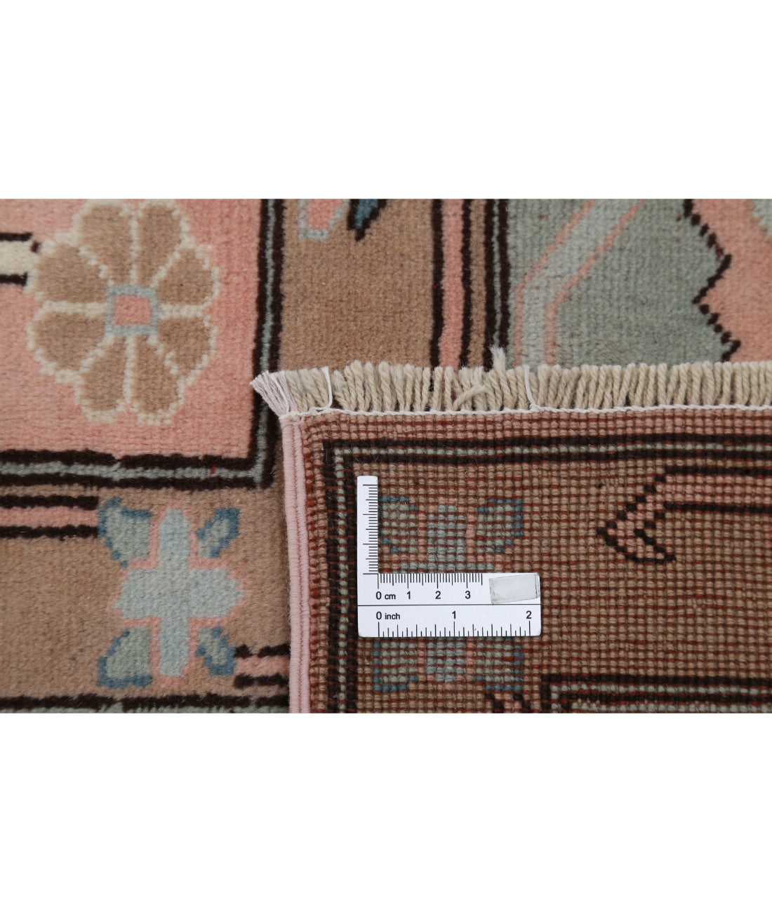 Hand Knotted Vintage Turkish Milas Wool Rug - 8'9'' x 11'6'' 8'9'' x 11'6'' (263 X 345) / Pink / Blue
