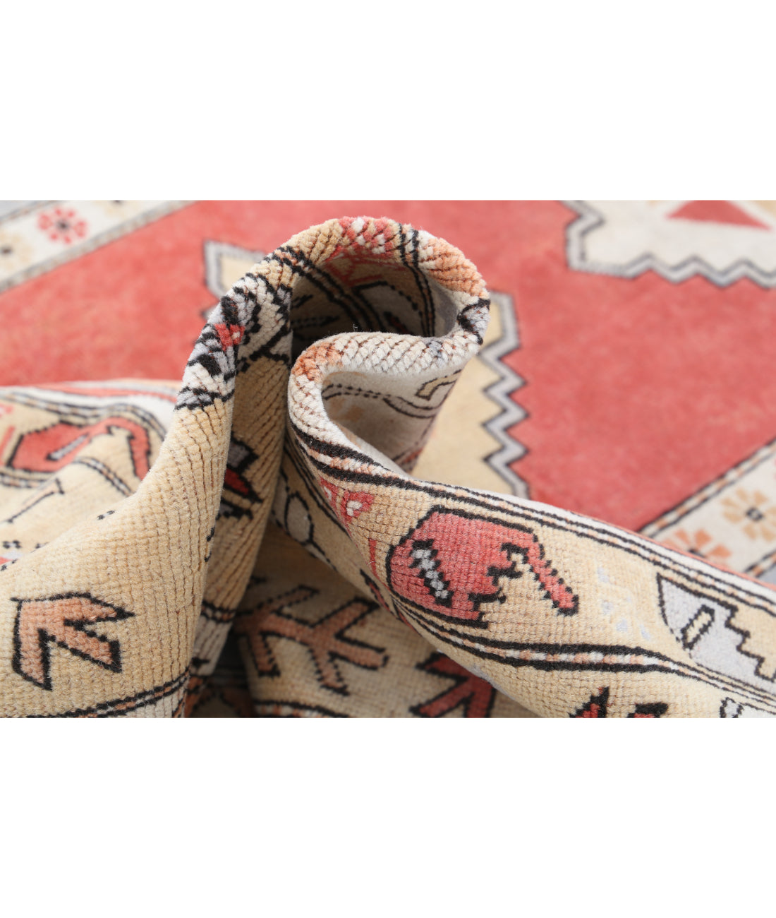 Hand Knotted Vintage Turkish Milas Wool Rug - 8'4'' x 12'4'' 8'4'' x 12'4'' (250 X 370) / Multi / Gold