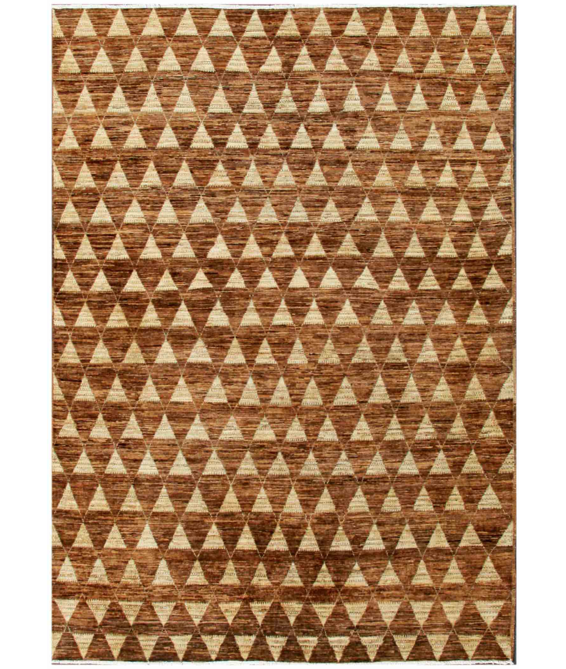 Hand Knotted Modcar Wool Rug  - 5&#39; 6&quot; X 7&#39; 9&quot;
