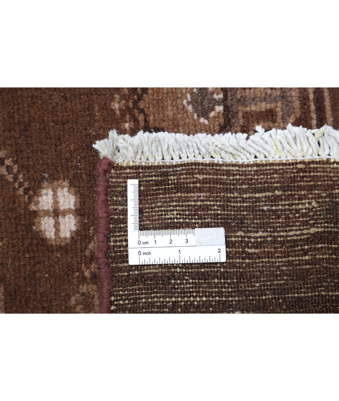 Hand Knotted Vintage Persian Gabbeh Wool Rug - 4'9'' x 9'0'' 4'9'' x 9'0'' (143 X 270) / Brown / Ivory