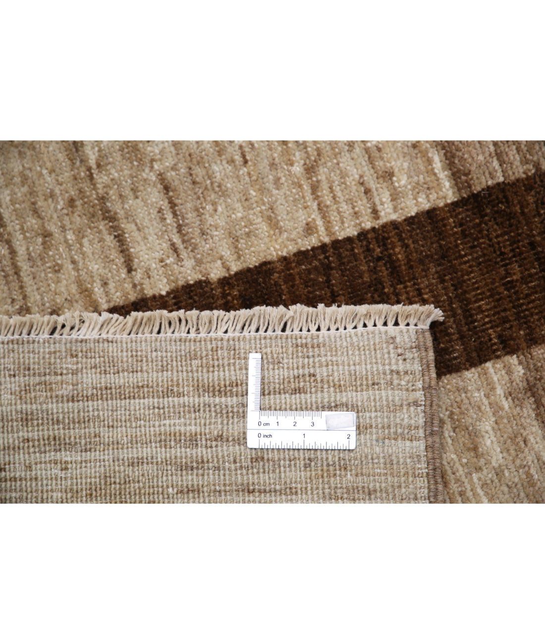 Hand Knotted Modcar Wool Rug - 5'7'' x 7'5'' 5'7'' x 7'5'' (168 X 223) / Brown / Brown