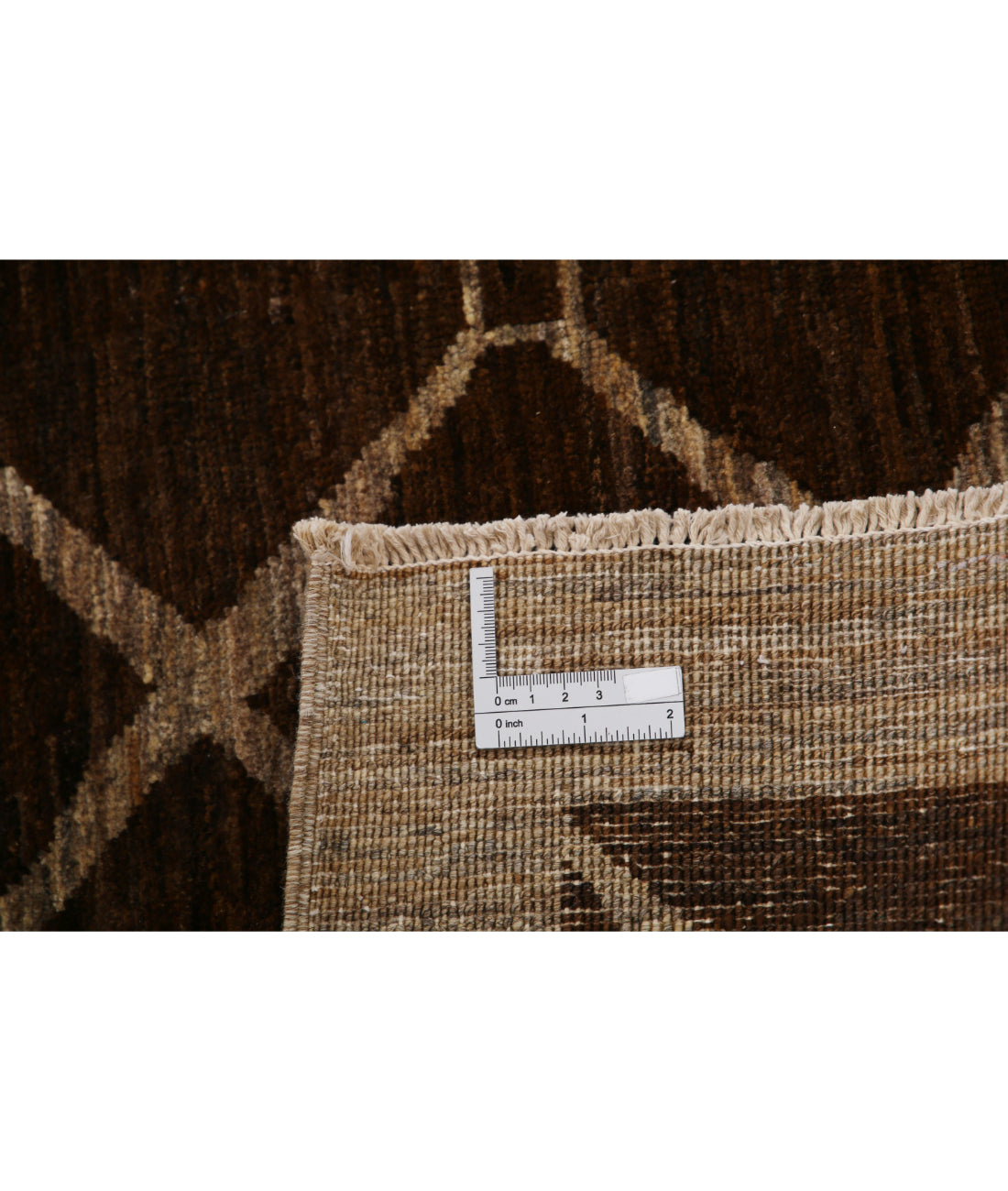 Hand Knotted Modcar Wool Rug - 4'0'' x 5'5'' 4'0'' x 5'5'' (120 X 163) / Brown / Brown