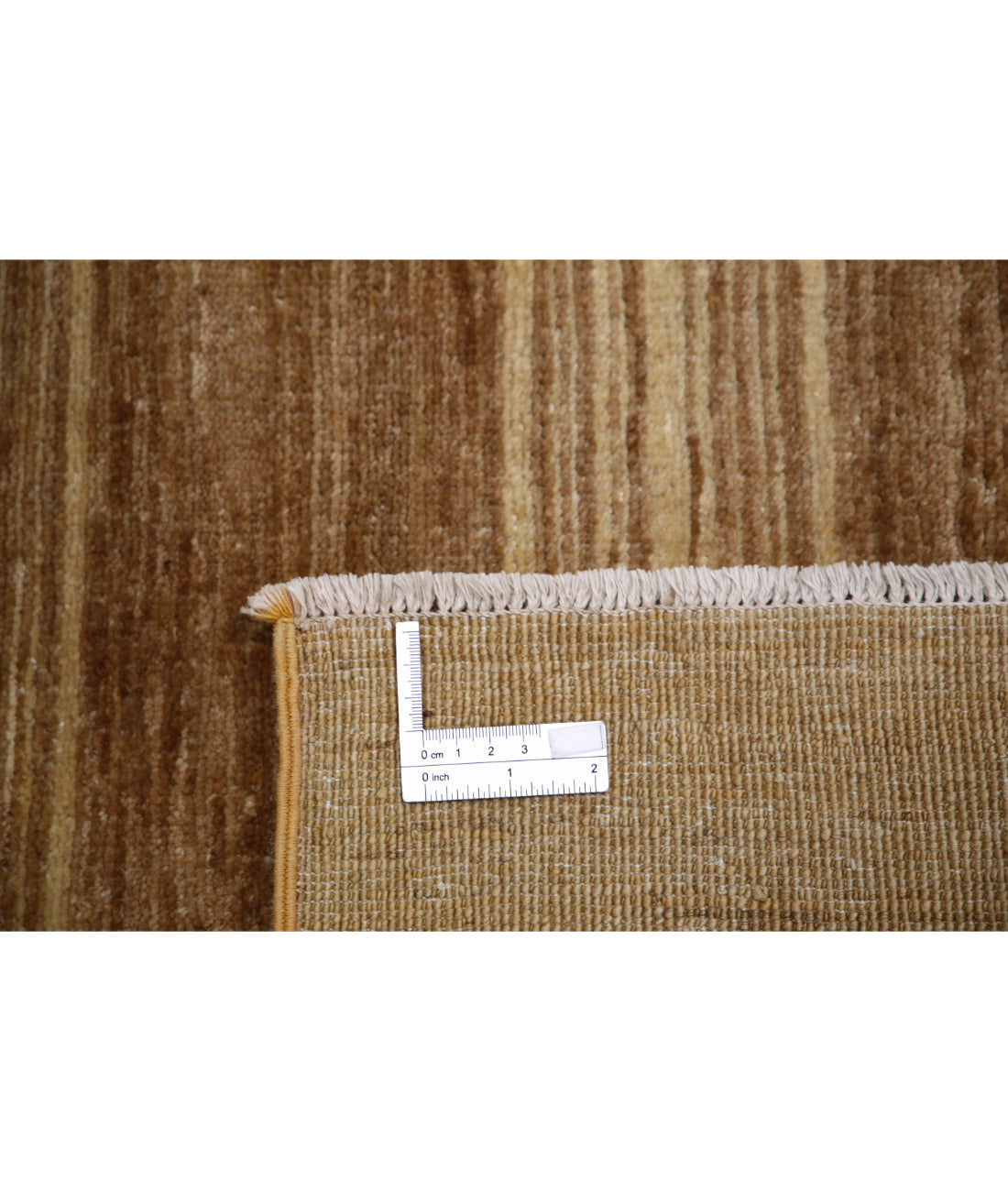 Hand Knotted Modcar Wool Rug - 5'0'' x 6'4'' 5'0'' x 6'4'' (150 X 190) / Brown / Gold