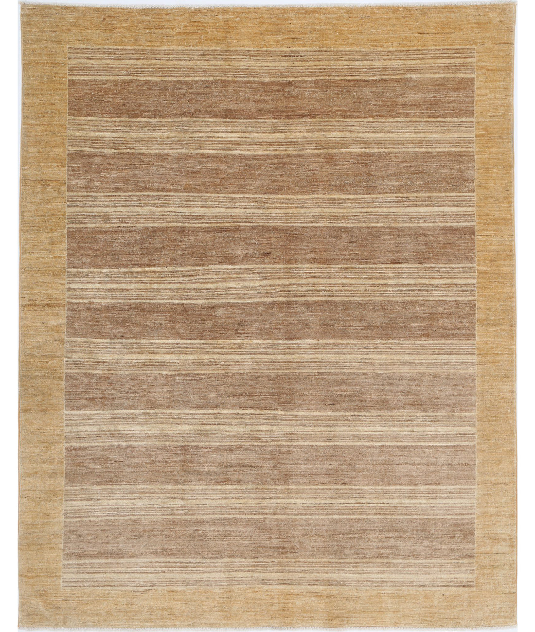 Hand Knotted Modcar Wool Rug - 5&#39;0&#39;&#39; x 6&#39;4&#39;&#39; 5&#39;0&#39;&#39; x 6&#39;4&#39;&#39; (150 X 190) / Brown / Gold