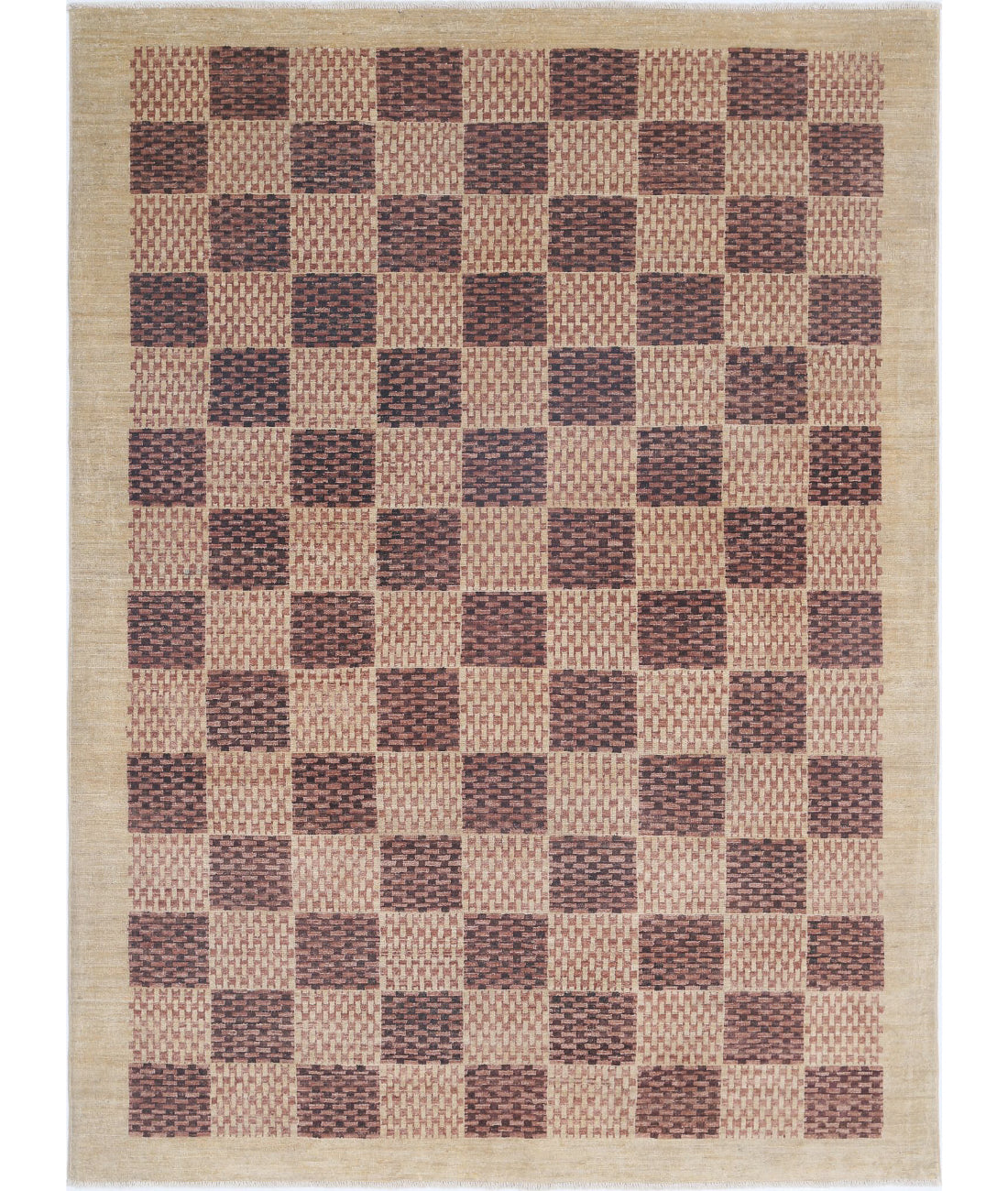 Hand Knotted Modcar Wool Rug - 4'11'' x 6'10''