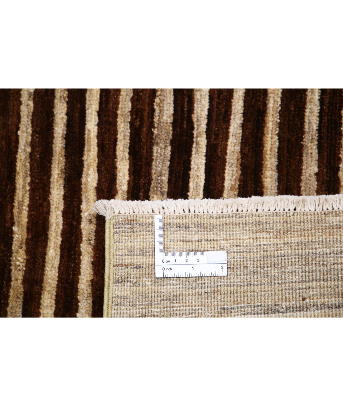 Hand Knotted Modcar Wool Rug - 6'4'' x 8'9'' 6'4'' x 8'9'' (190 X 263) / Brown / Brown