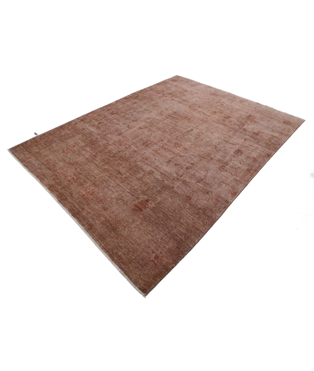 Hand Knotted Overdye Wool Rug - 6'5'' x 8'7'' 6'5'' x 8'7'' (193 X 258) / Brown / Red