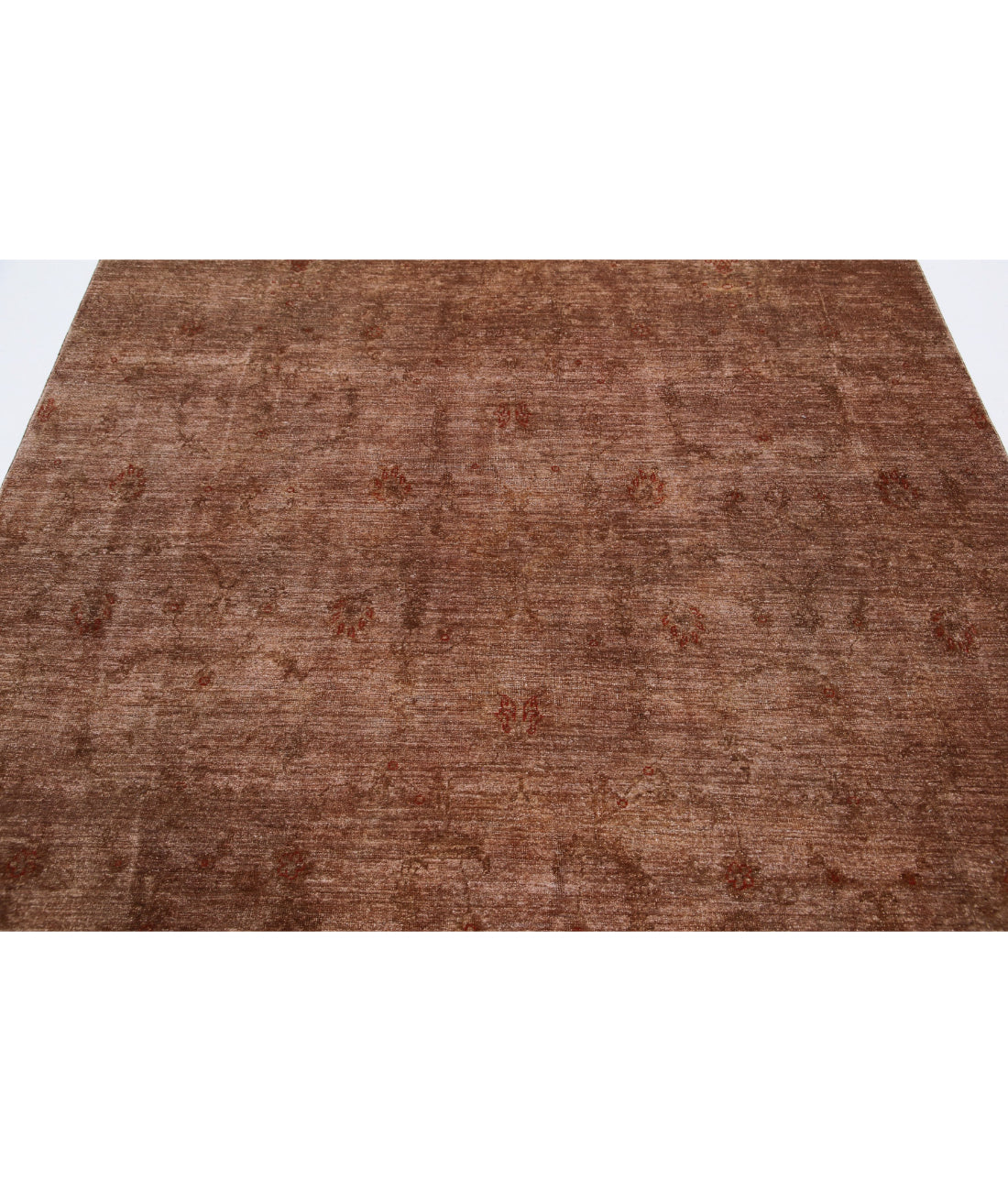 Hand Knotted Overdye Wool Rug - 6'5'' x 8'7'' 6'5'' x 8'7'' (193 X 258) / Brown / Red