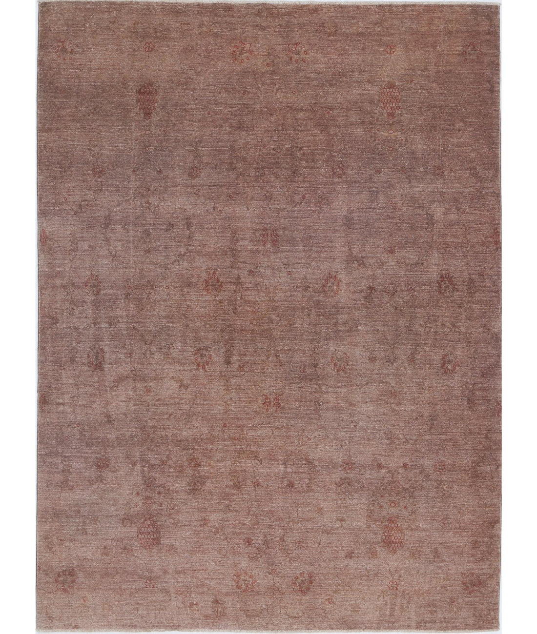 Hand Knotted Overdye Wool Rug - 6&#39;5&#39;&#39; x 8&#39;7&#39;&#39; 6&#39;5&#39;&#39; x 8&#39;7&#39;&#39; (193 X 258) / Brown / Red